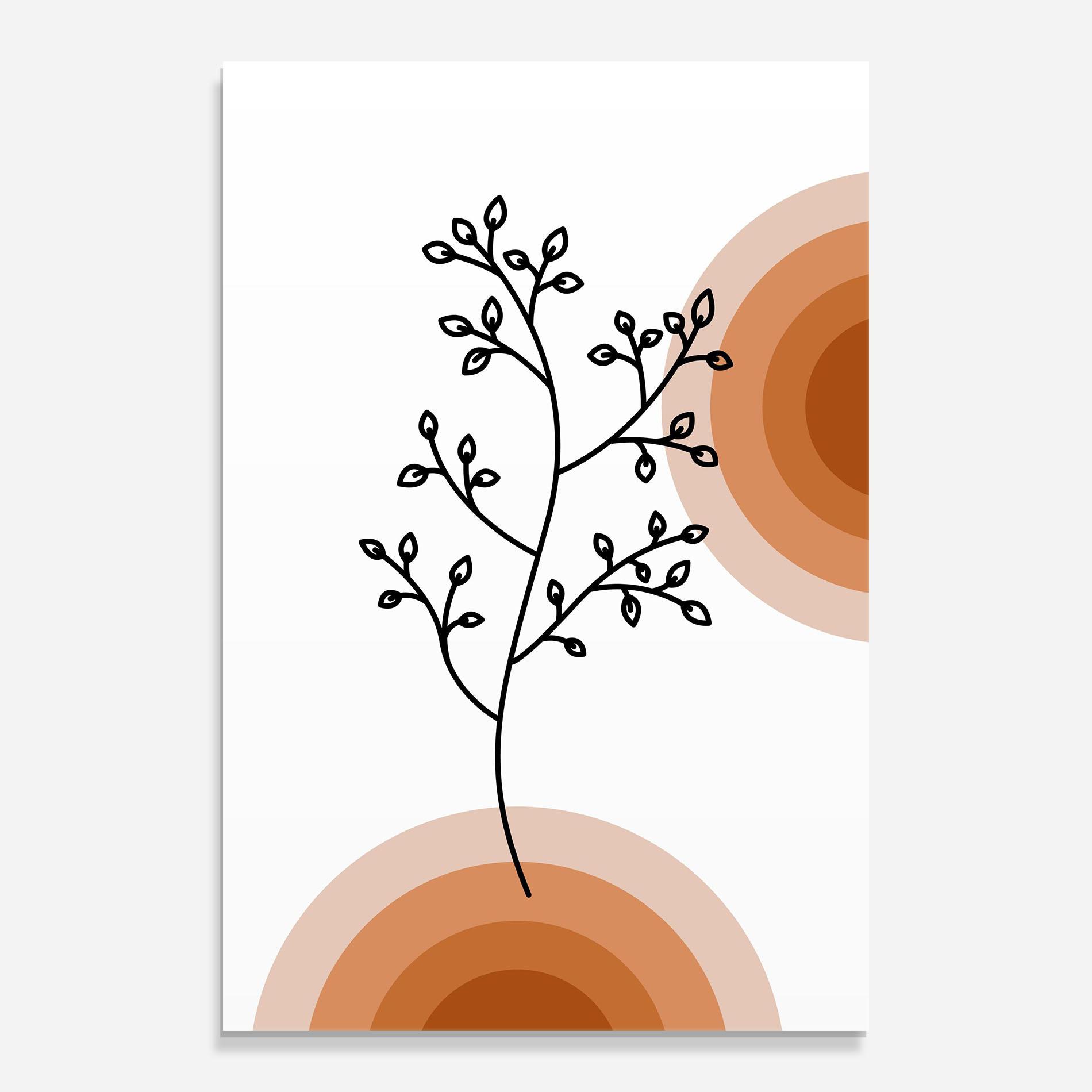 Tablou Sticla Plant Orange Circle mockup 0