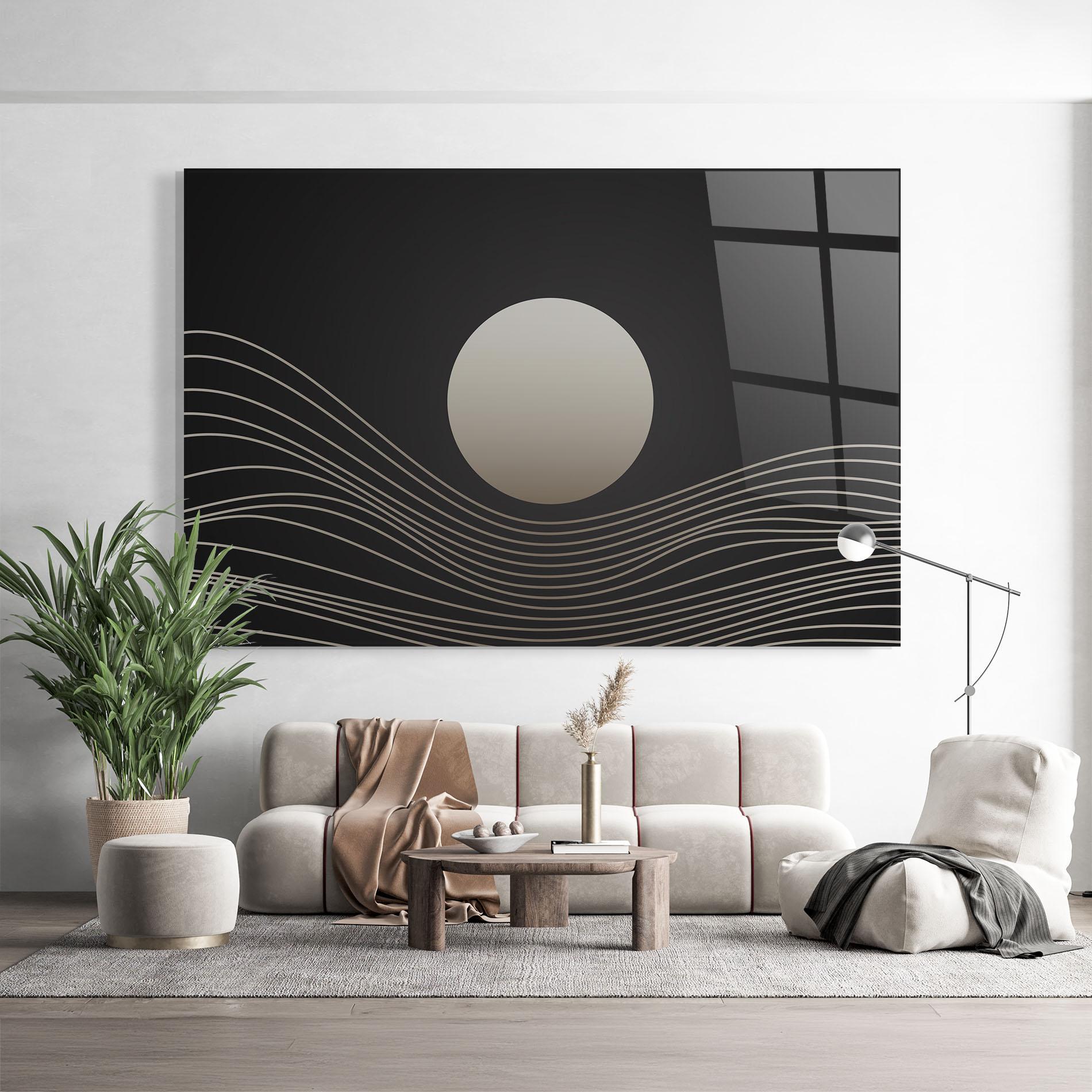 Tablou Sticla Grey Moon mockup 9