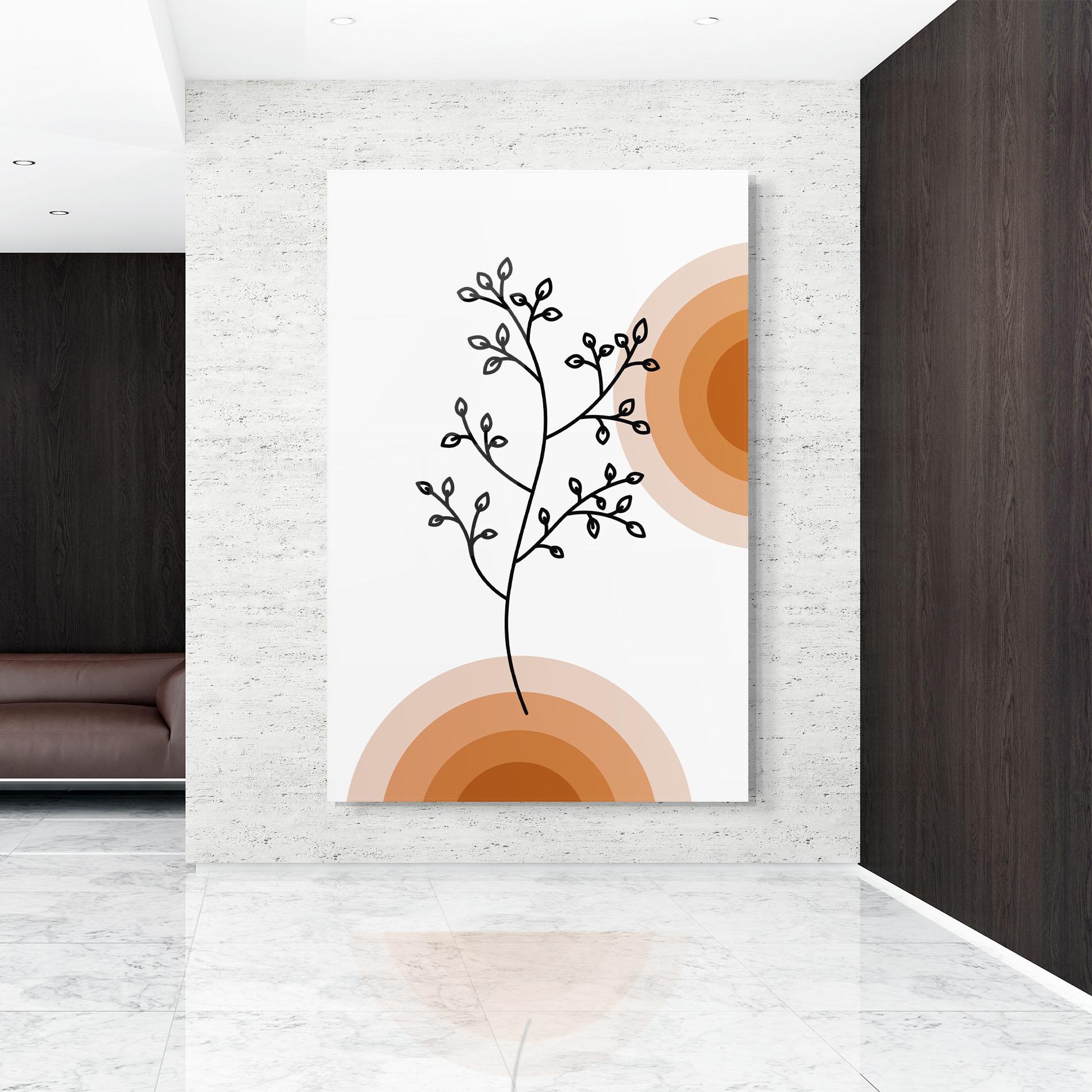 Tablou Sticla Plant Orange Circle mockup 9