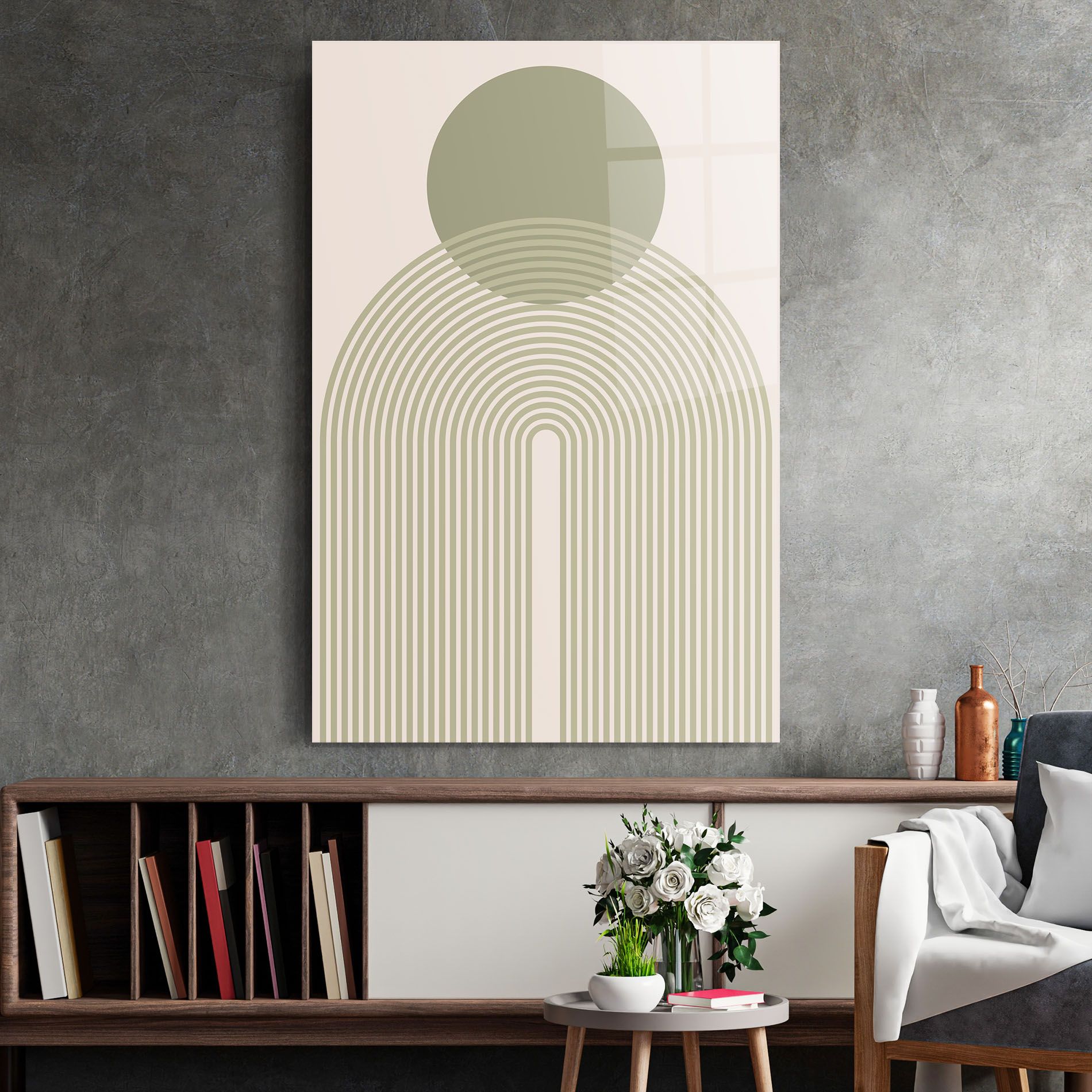 Green Circle Lines mockup 2