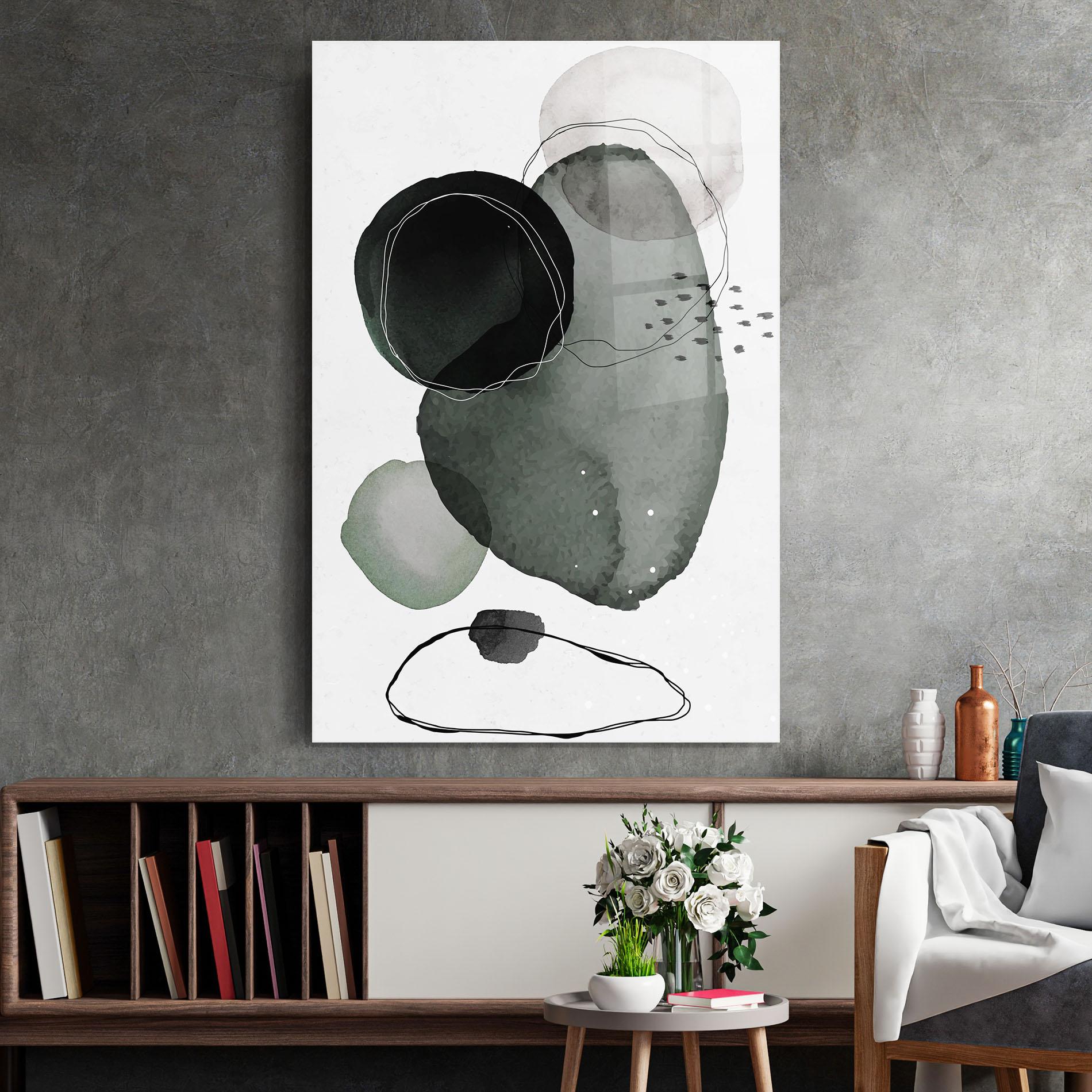 Tablou Sticla Green Watercolor mockup 2