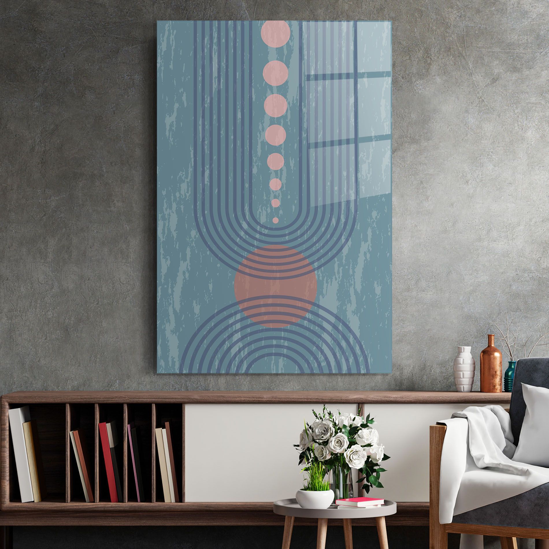 Pink Circle On Blue mockup 2