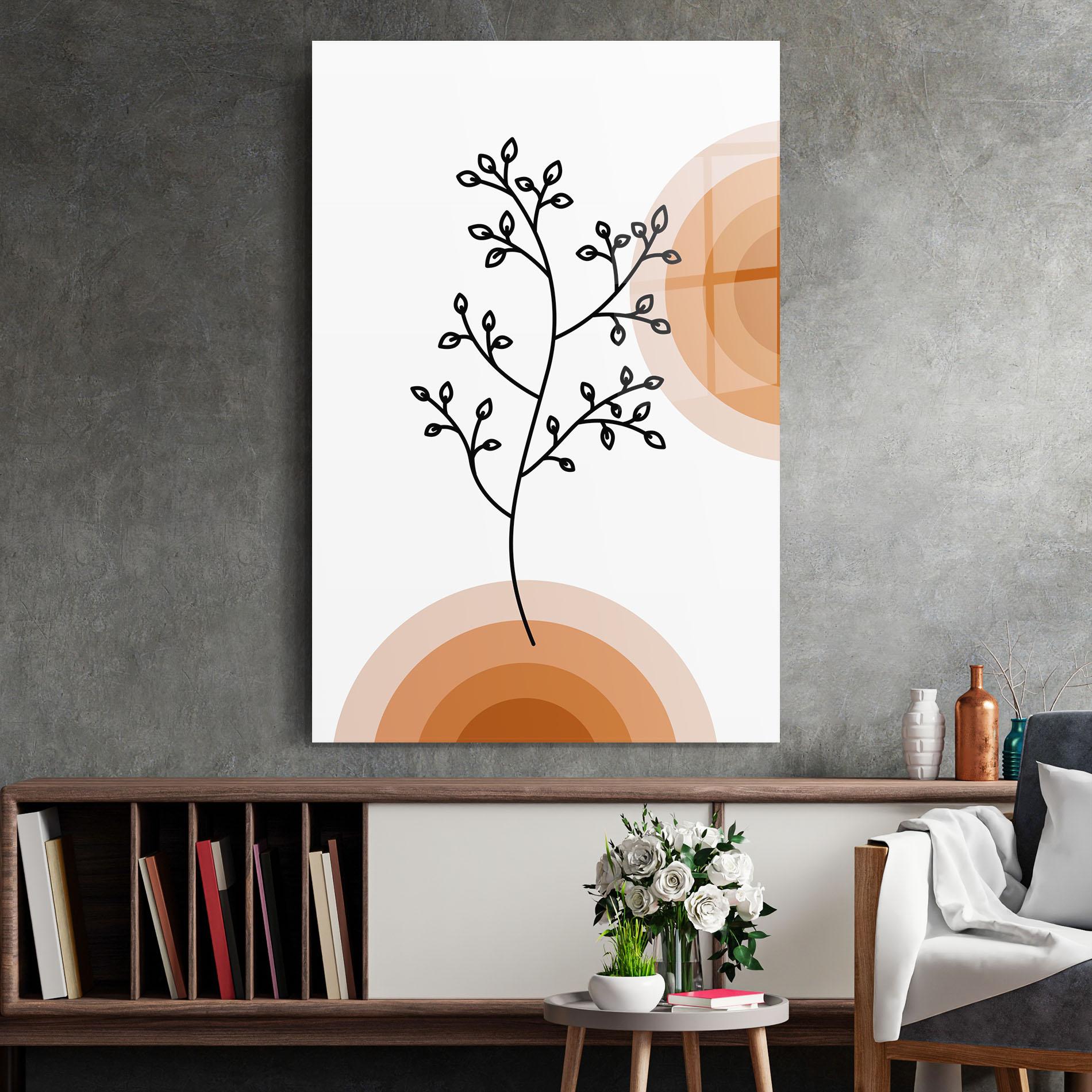 Tablou Sticla Plant Orange Circle mockup 2