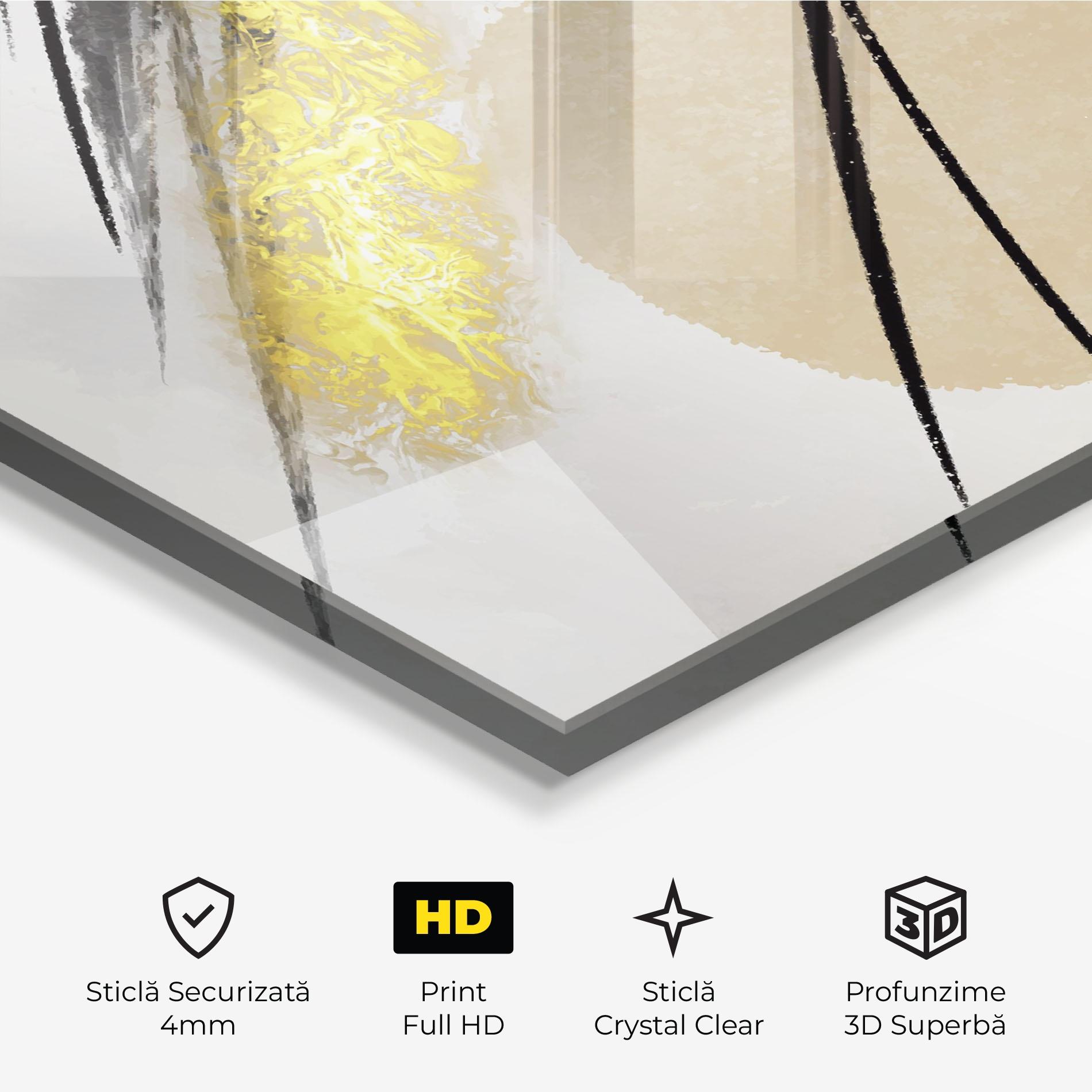 Tablou Sticla Gold Brush mockup 3