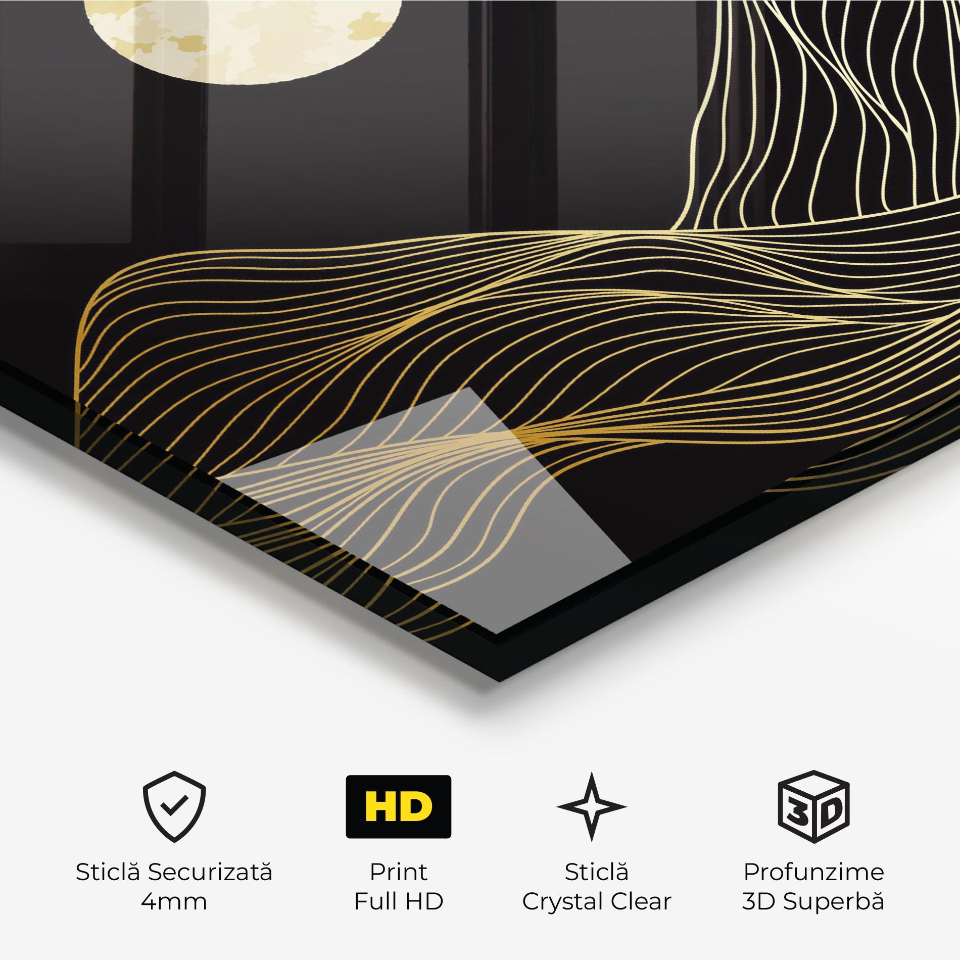 Tablou Sticla Golden Moon mockup 3