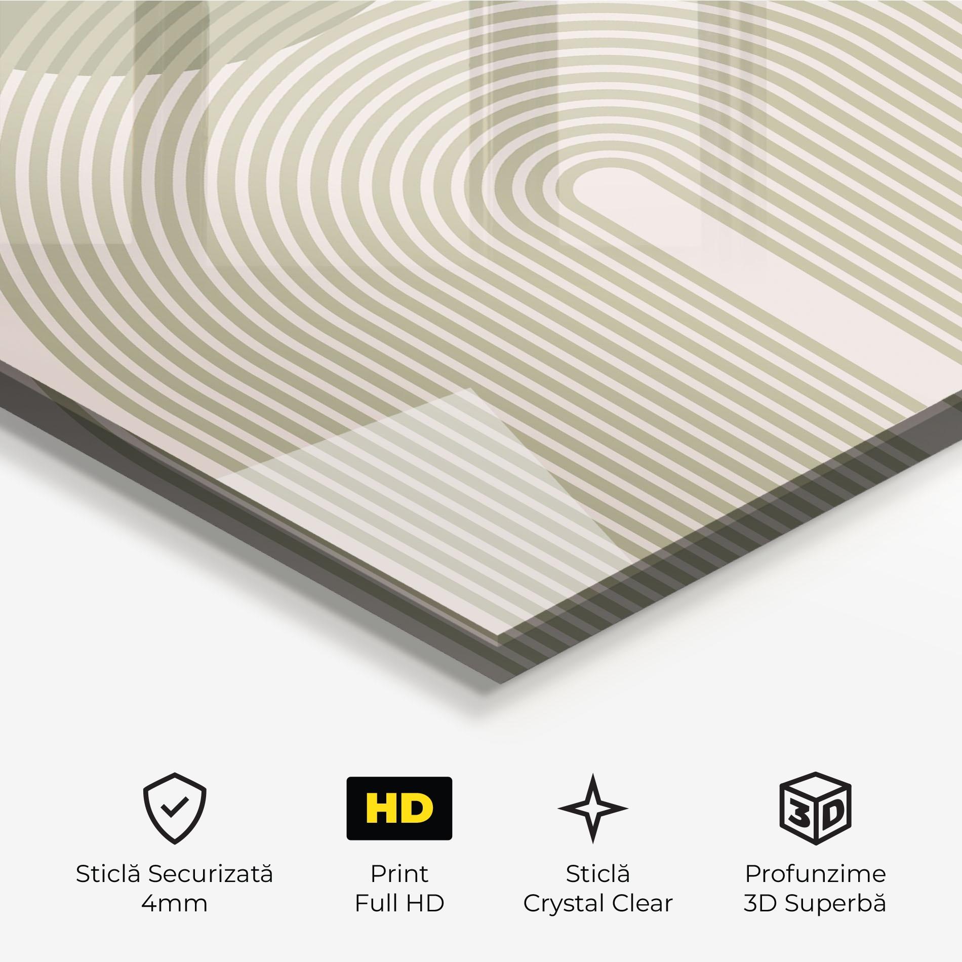 Tablou Sticla Green Circle Lines mockup 3