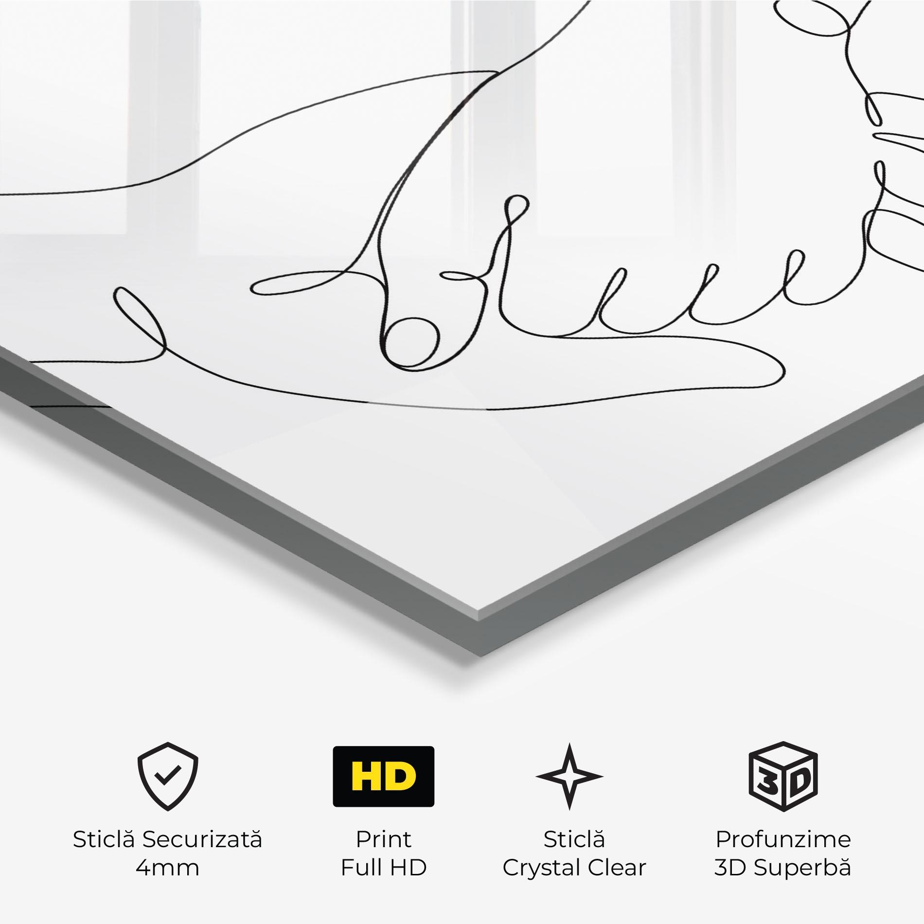 Tablou Sticla Minimalistic Hands mockup 3