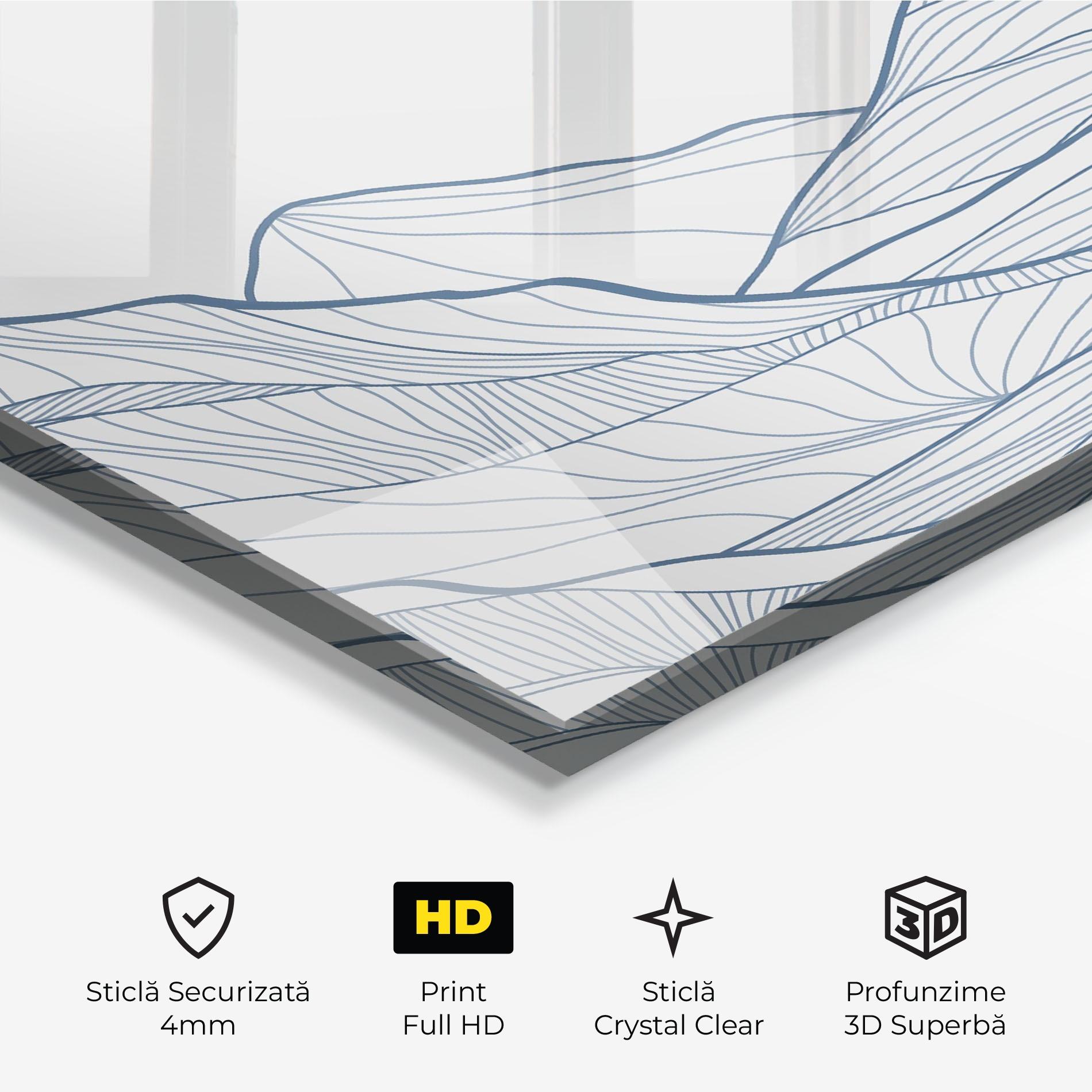 Tablou Sticla Mountain Blue Line mockup 3