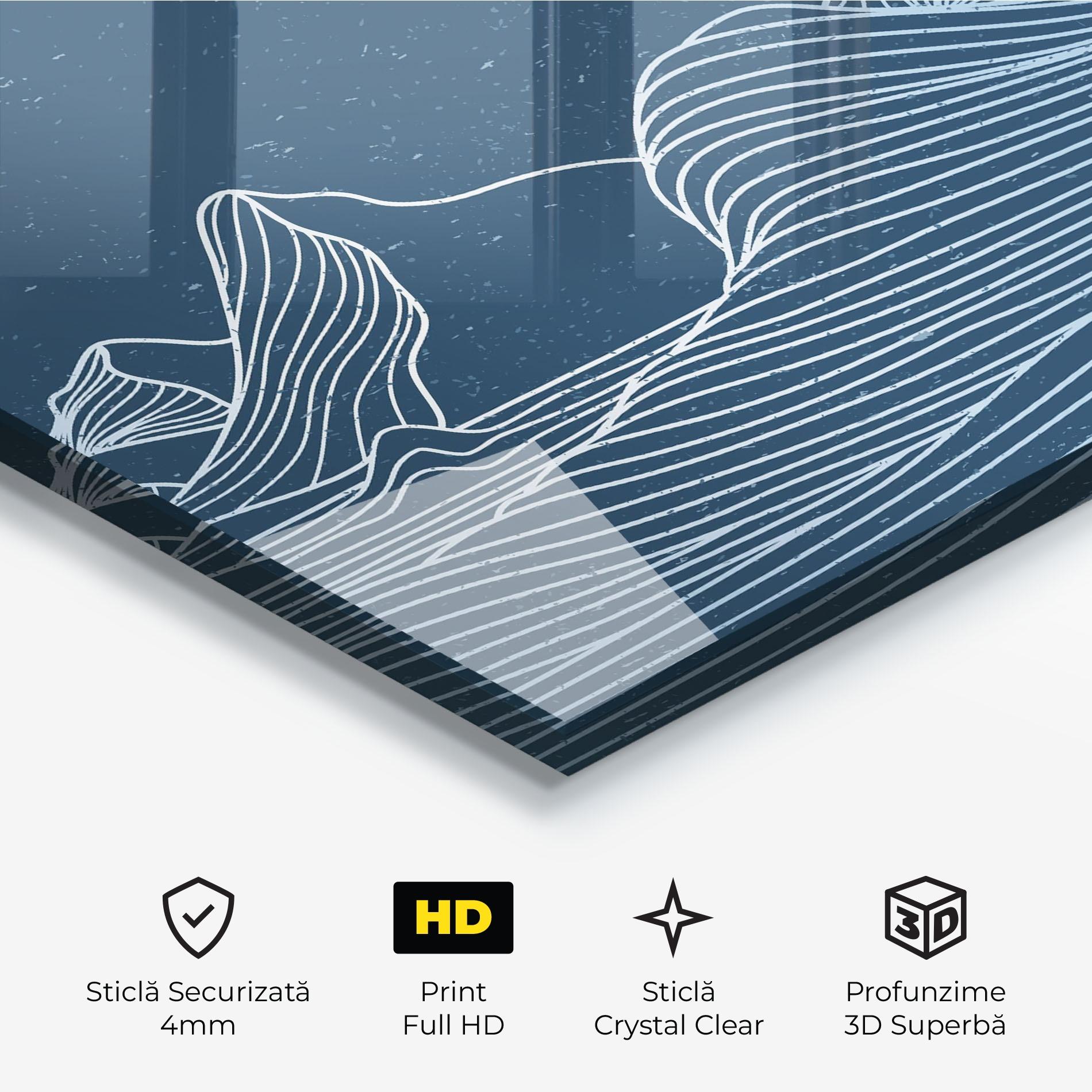 Tablou Sticla Ocean Blue Wave mockup 3