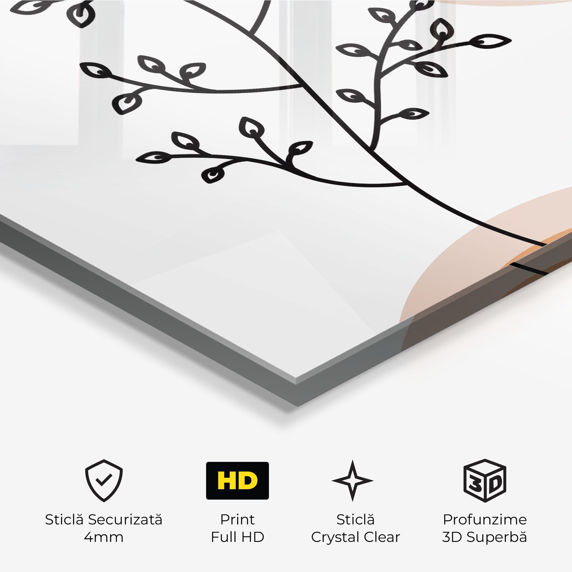 Tablou Sticla Plant Orange Circle mockup 3