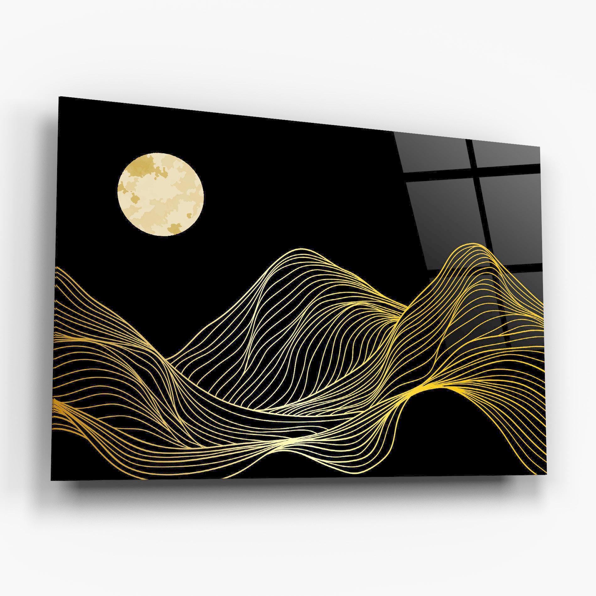 Tablou Sticla Gold Moon mockup 6