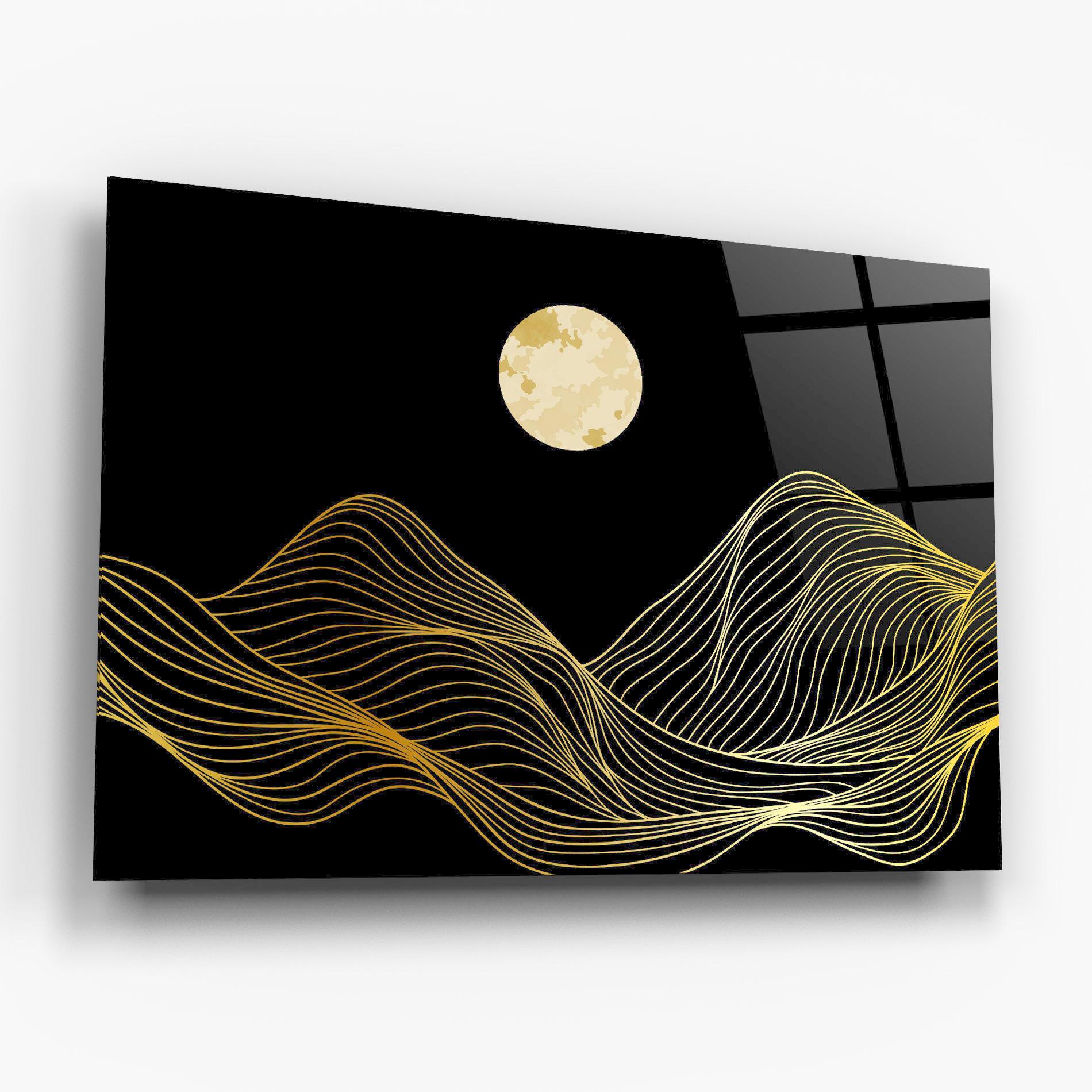Tablou Sticla Golden Moon mockup 6