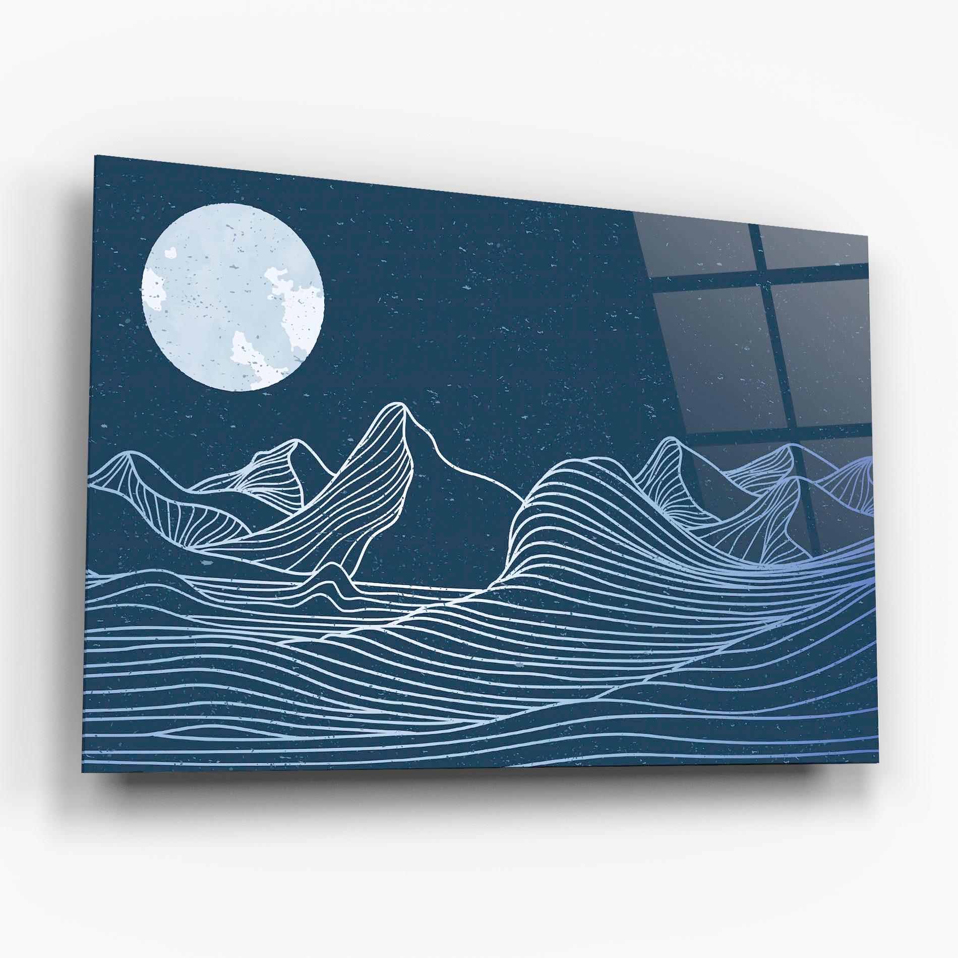 Tablou Sticla Ocean Blue Wave mockup 6