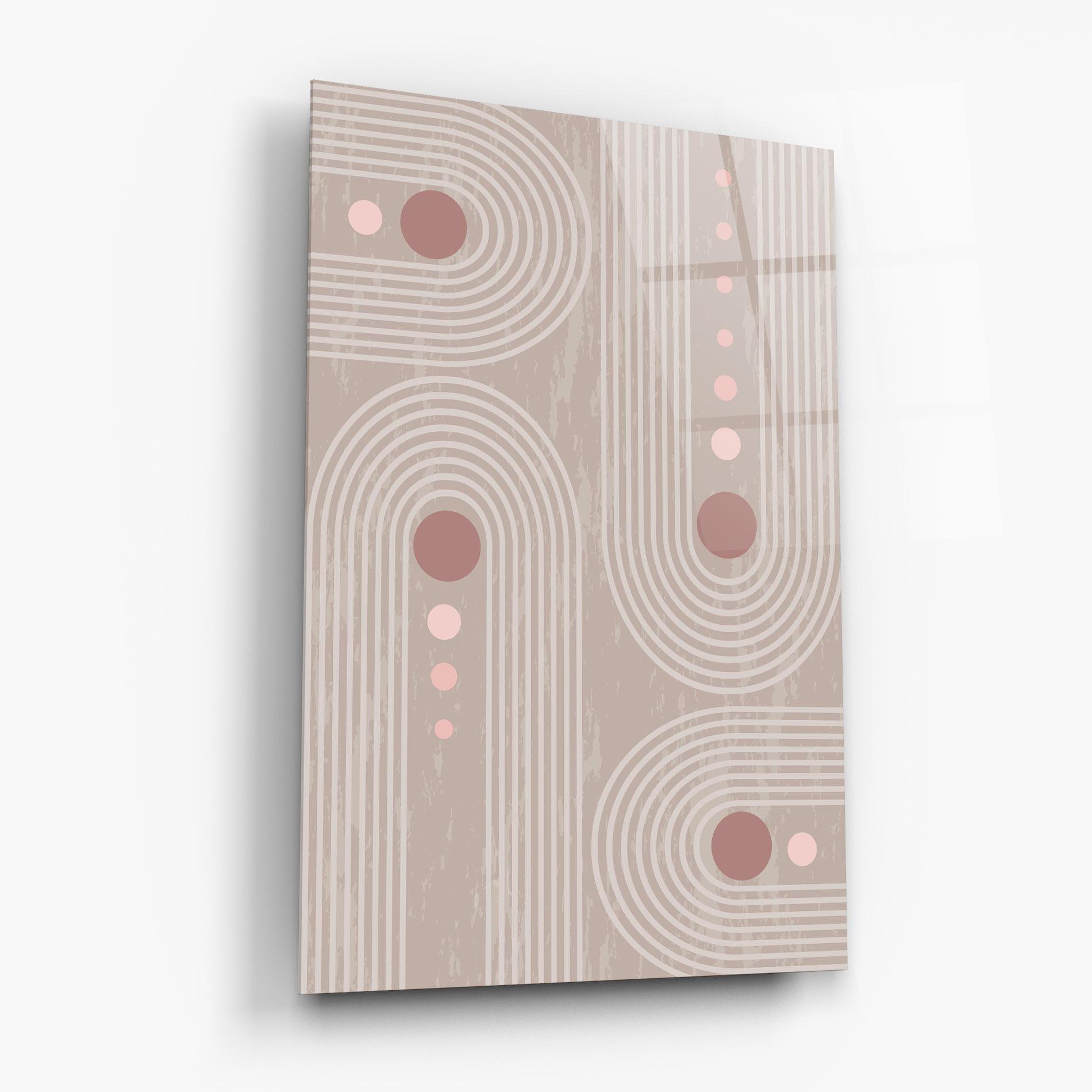 Tablou Sticla Pink Circle On Cream mockup 6