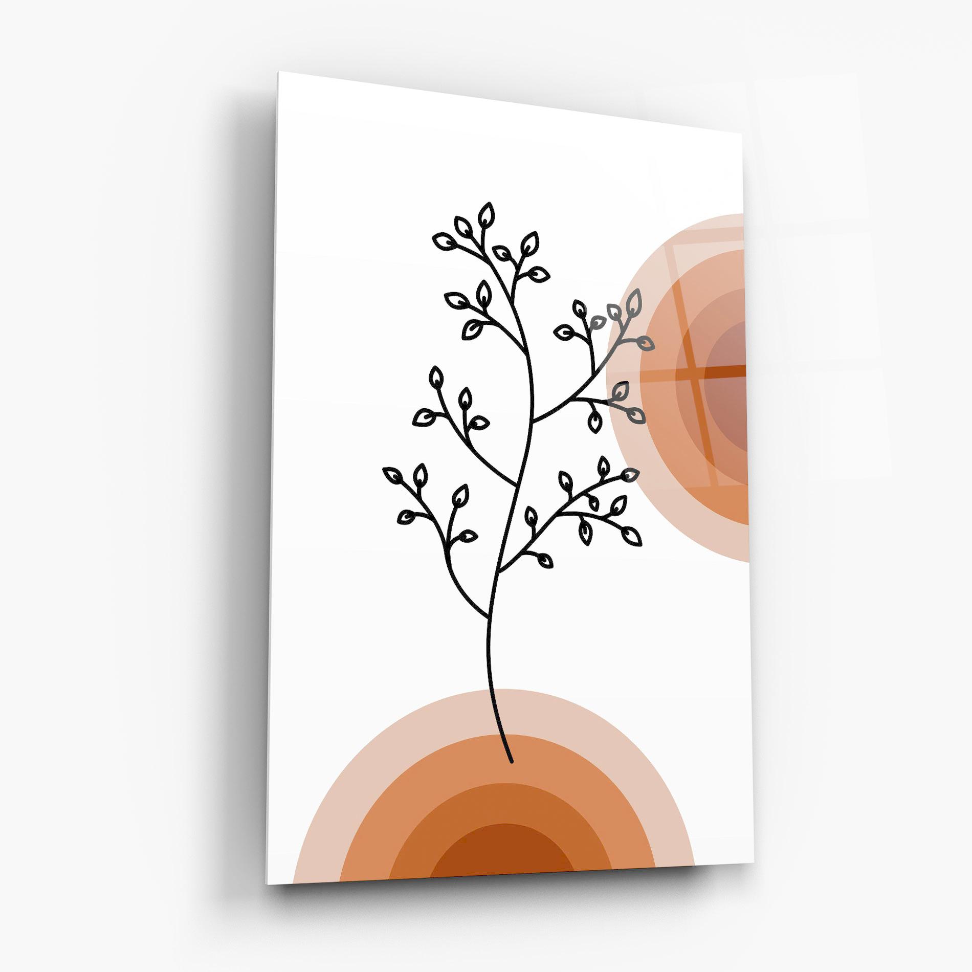 Tablou Sticla Plant Orange Circle mockup 6