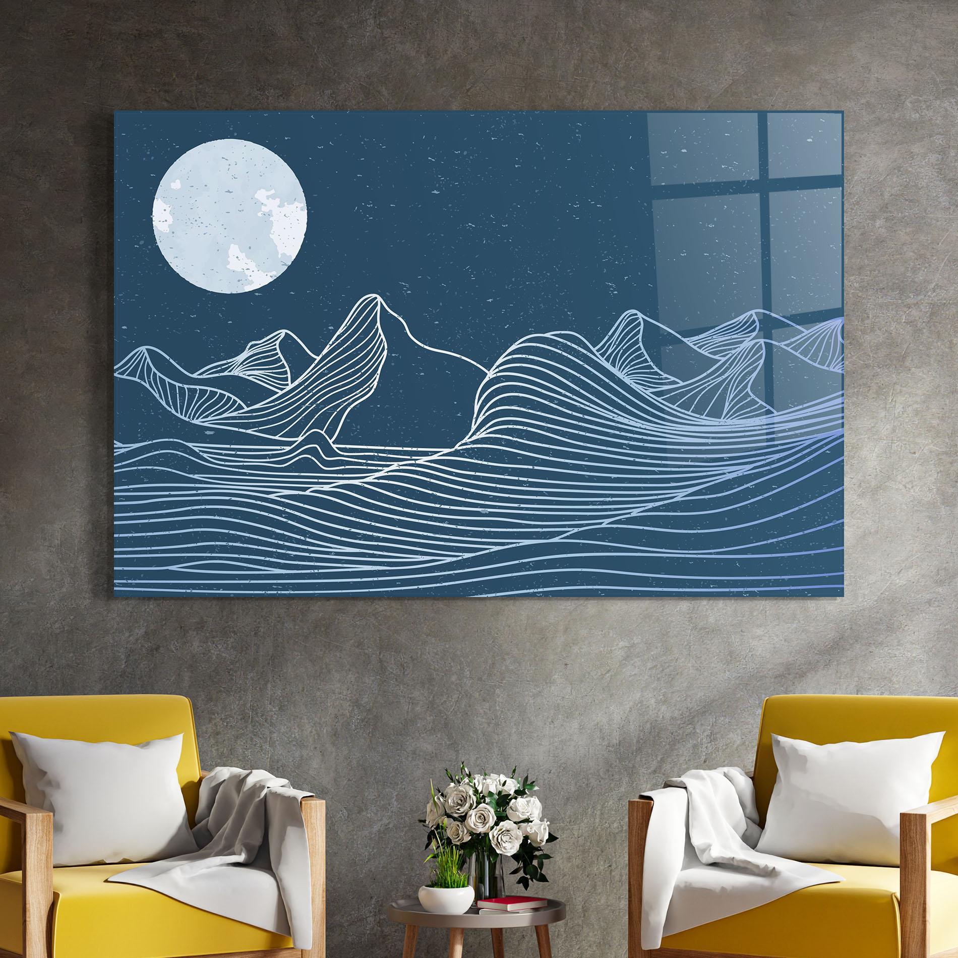 Tablou Sticla Ocean Blue Wave mockup 4