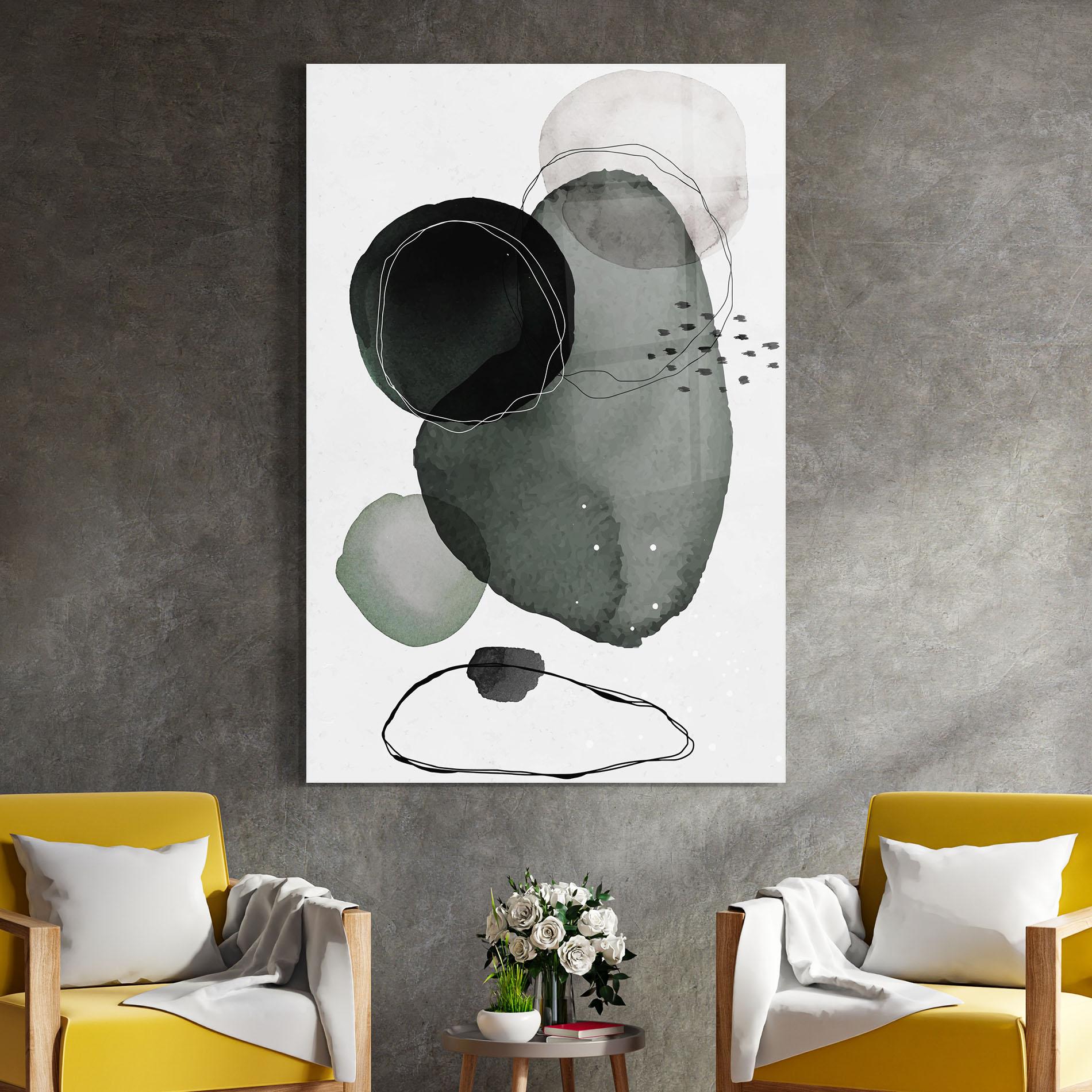 Tablou Sticla Green Watercolor mockup 4