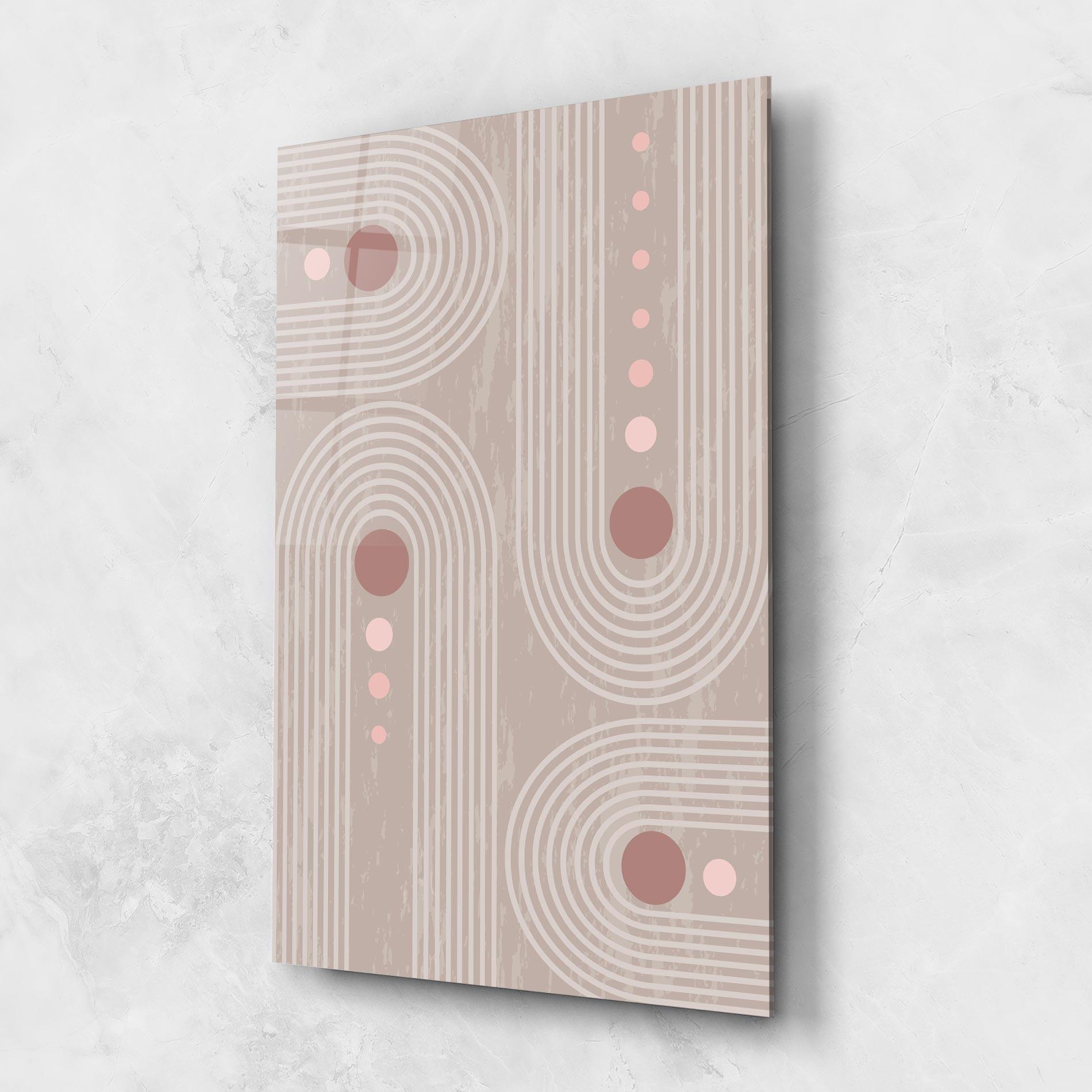 Tablou Sticla Pink Circle On Cream mockup 1