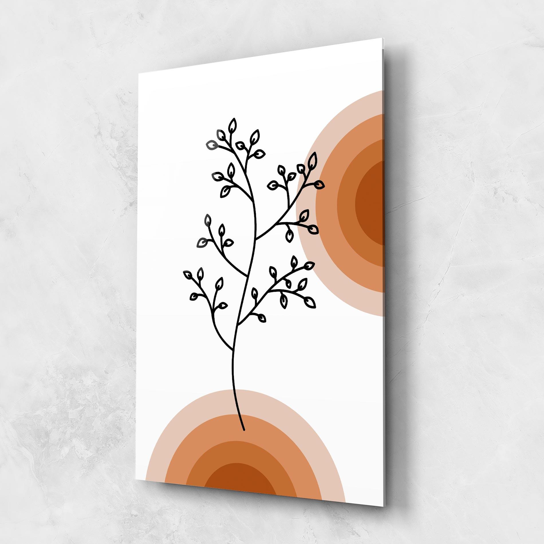 Tablou Sticla Plant Orange Circle mockup 1