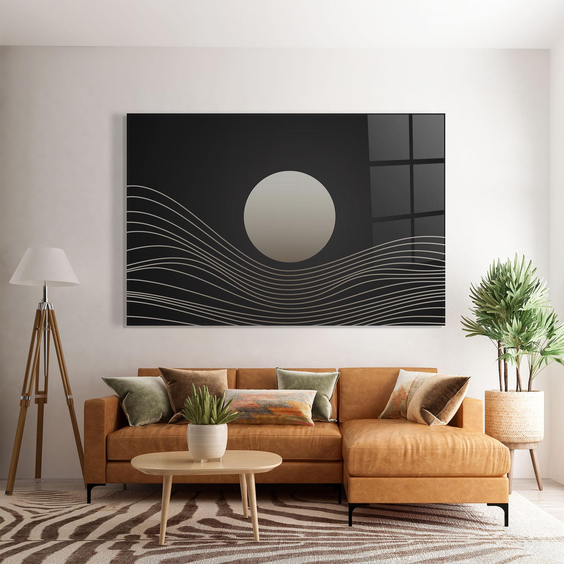Tablou Sticla Grey Moon mockup 7