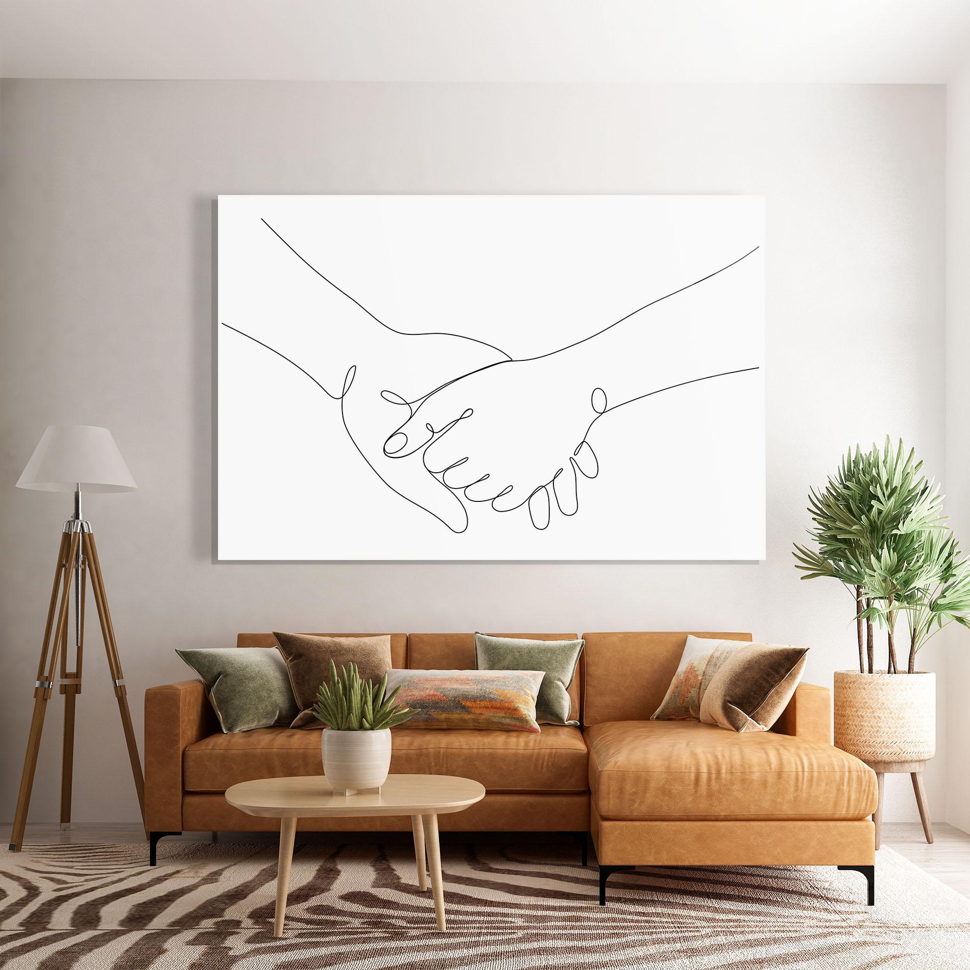 Tablou Sticla Minimalistic Hands mockup 7