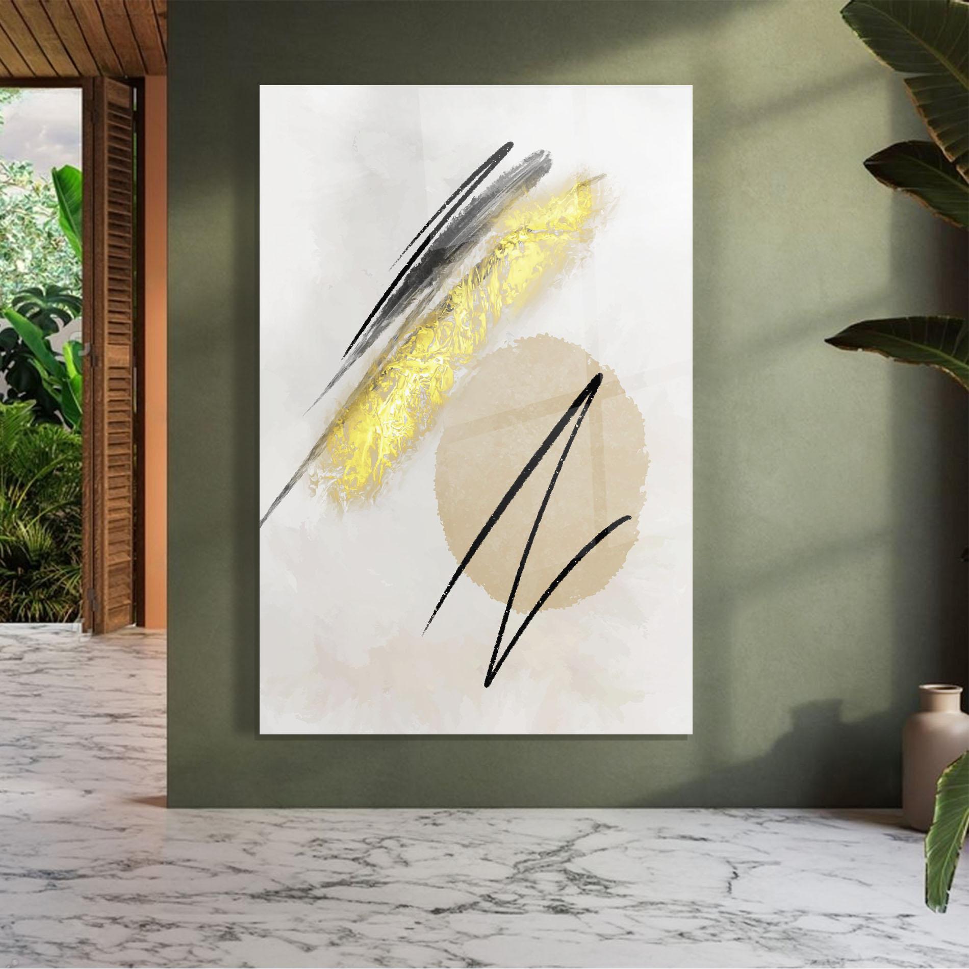 Tablou Sticla Gold Brush mockup 7