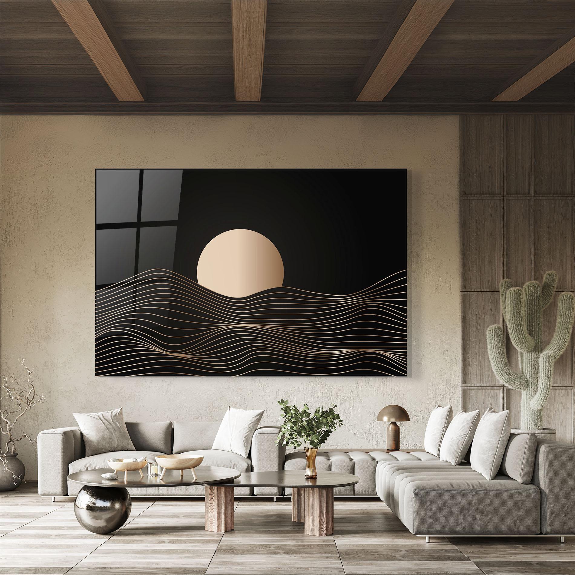 Tablou Sticla Cream Moon mockup 8