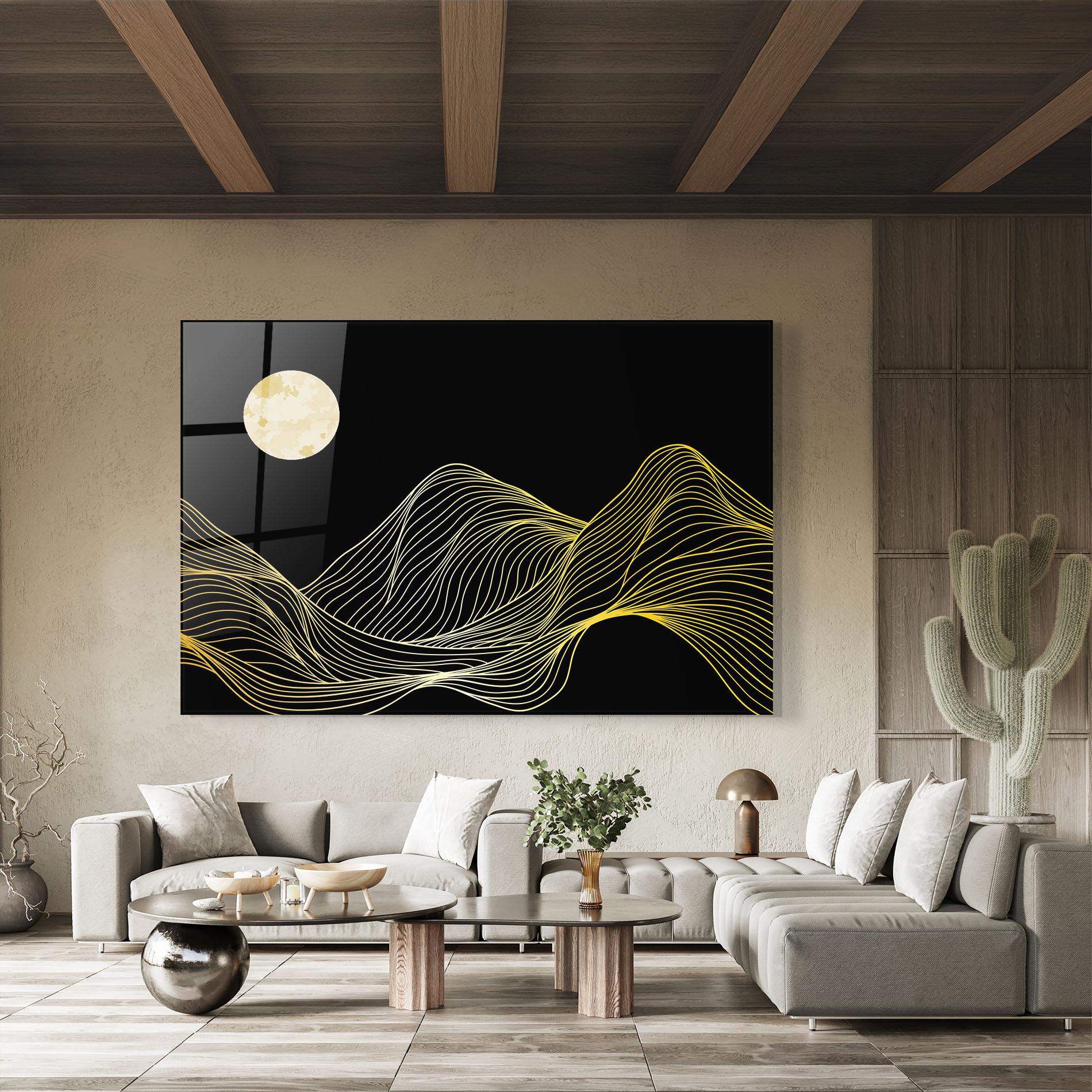 Tablou Sticla Gold Moon mockup 8