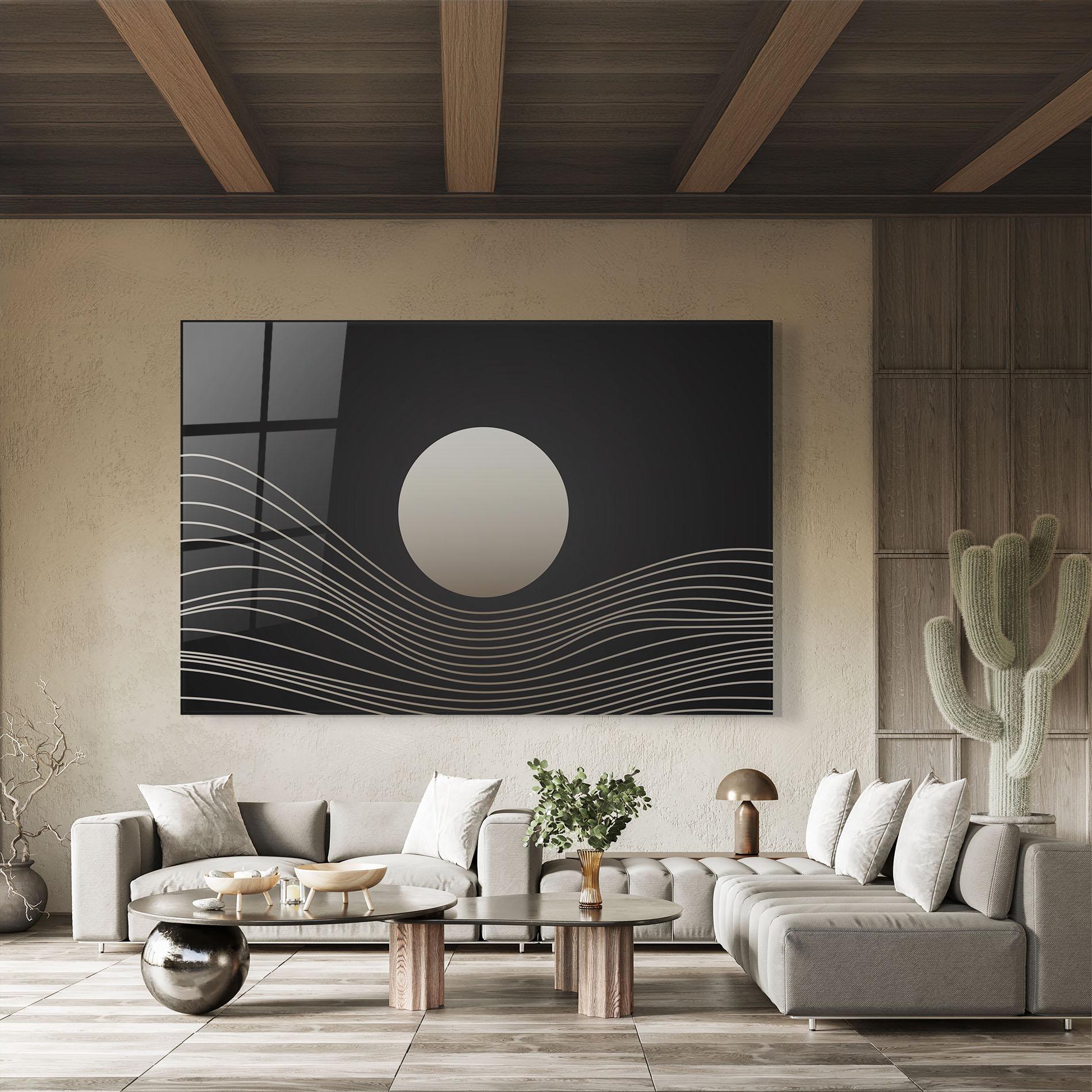 Tablou Sticla Grey Moon mockup 8