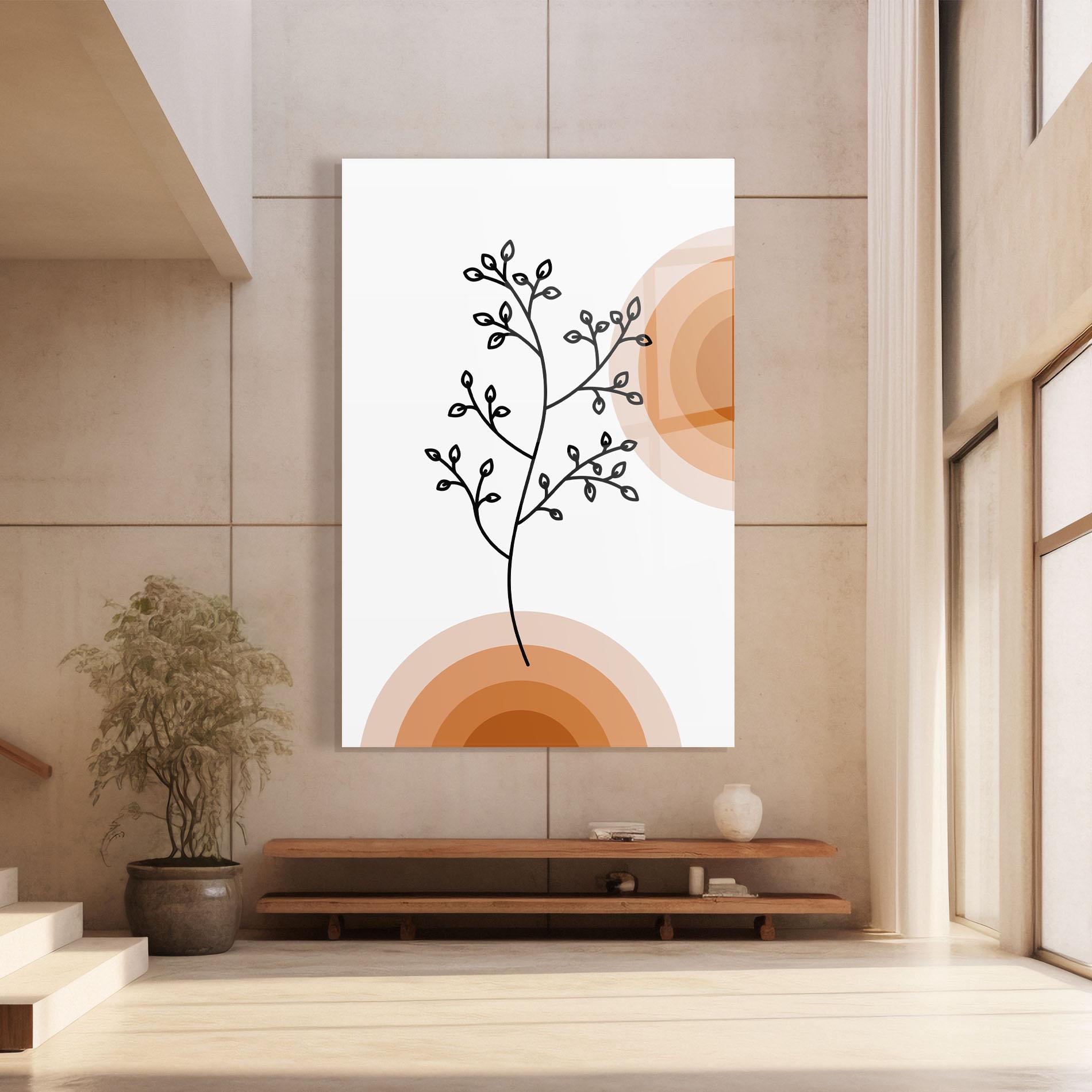 Tablou Sticla Plant Orange Circle mockup 8