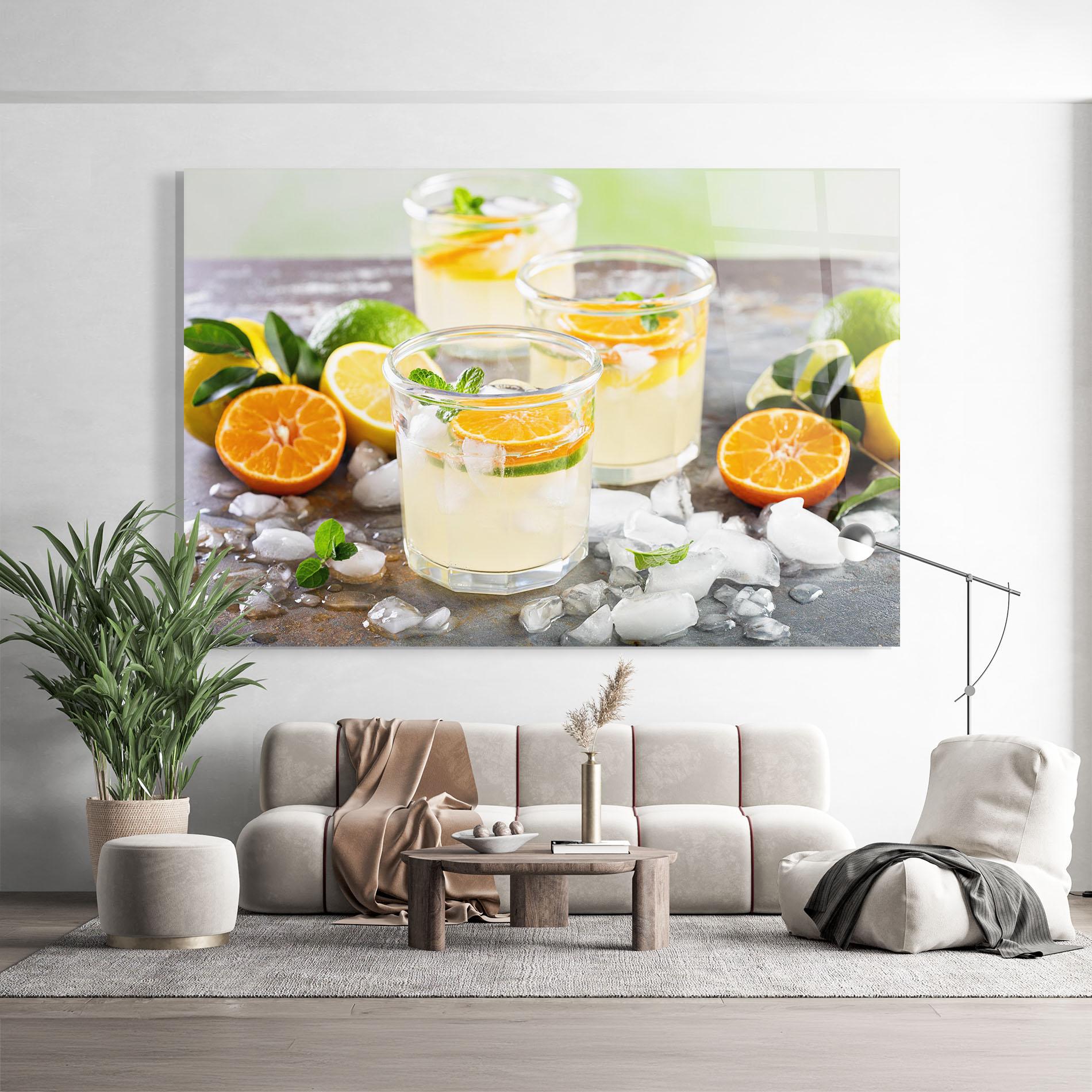 Tablou Sticla Citrus Fruit Lemonade mockup 9
