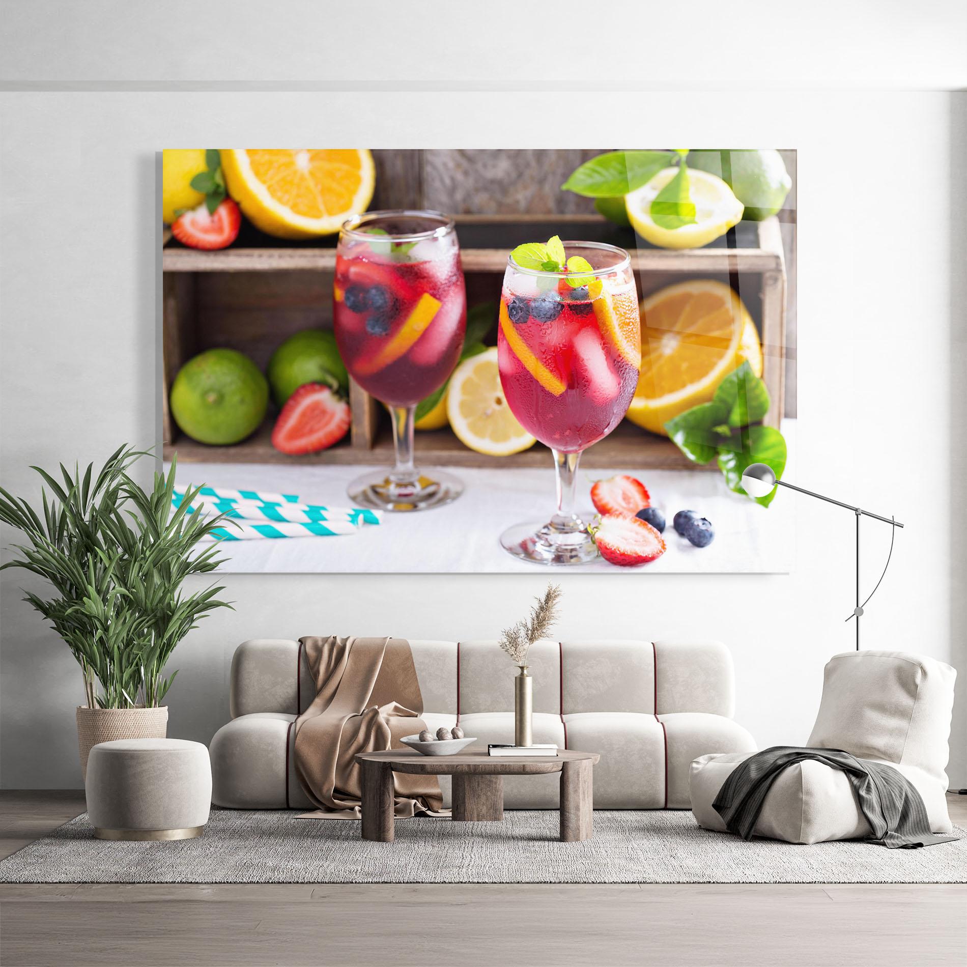 Tablou Sticla Colorful Summer Drink mockup 9