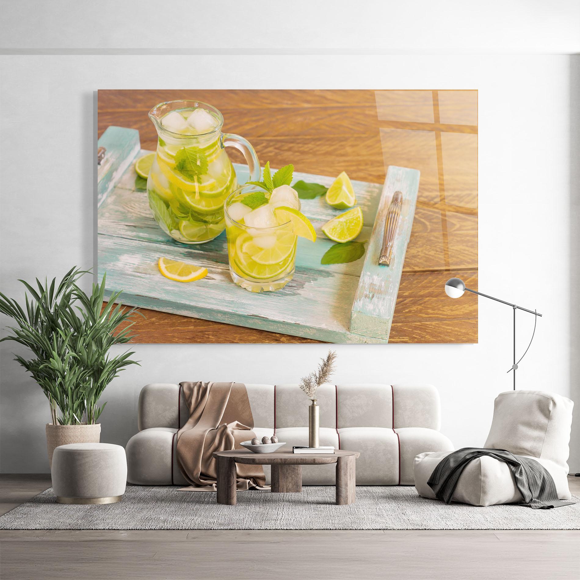 Tablou Sticla Fresh Cold Lemonade mockup 9