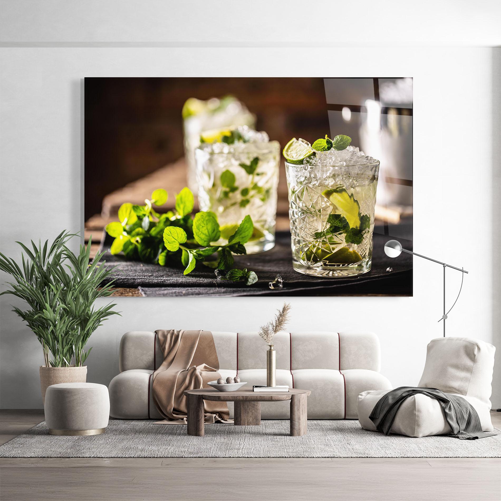 Tablou Sticla Fresh Mint Lime mockup 9