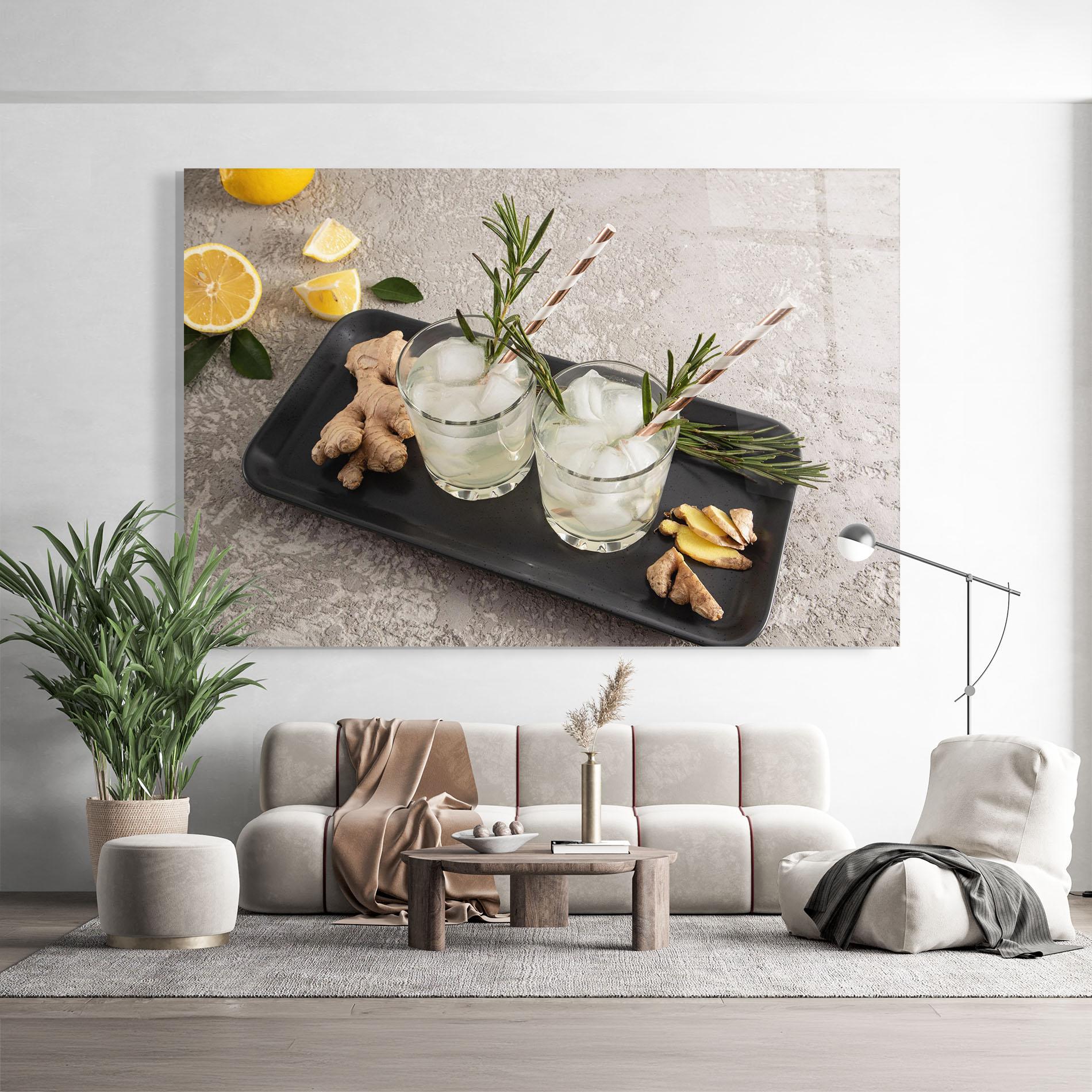 Tablou Sticla Ginger Lemonade Drink mockup 9
