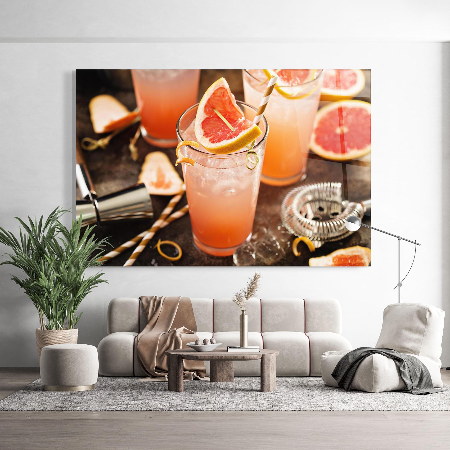 Tablou Sticla Grapefruit Cocktail mockup 9