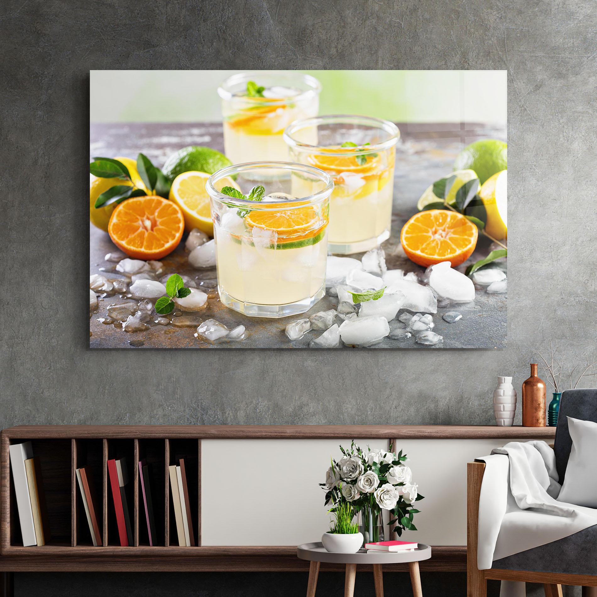 Tablou Sticla Citrus Fruit Lemonade mockup 2