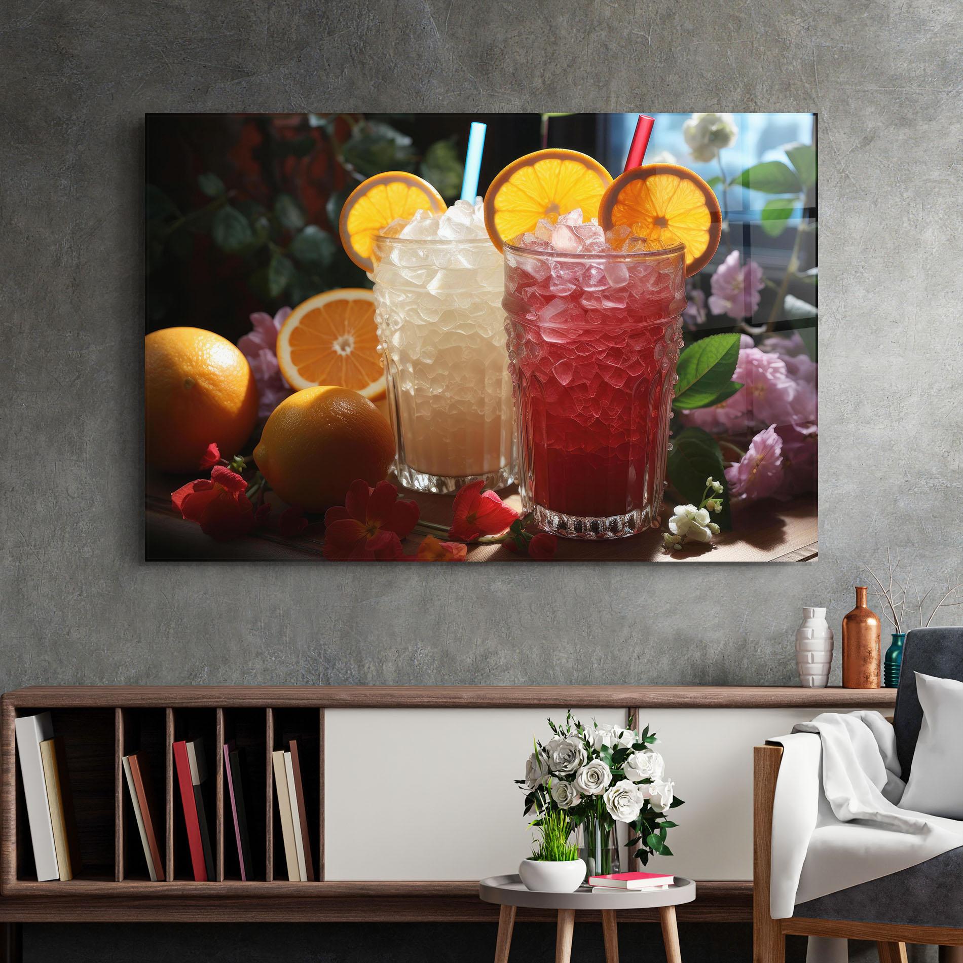 Tablou Sticla Citrus Smoothie Drink mockup 2