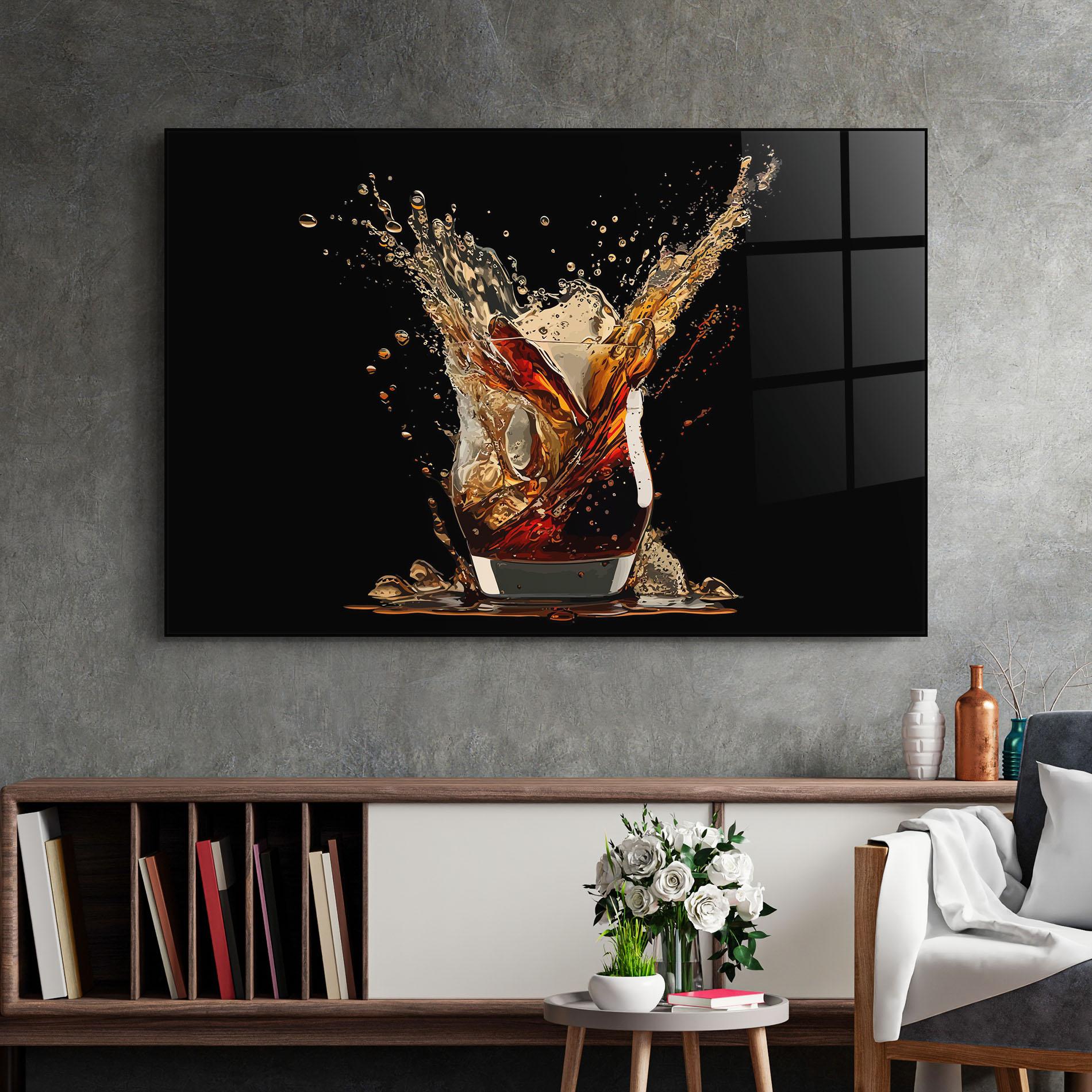 Tablou Sticla Cola Splash mockup 2