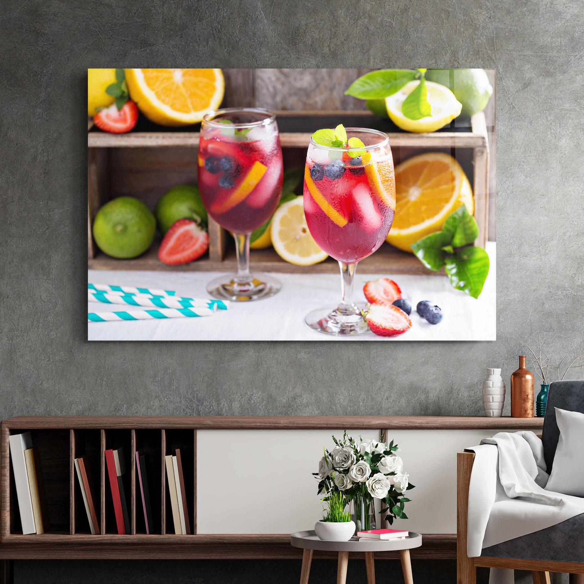 Tablou Sticla Colorful Summer Drink mockup 2