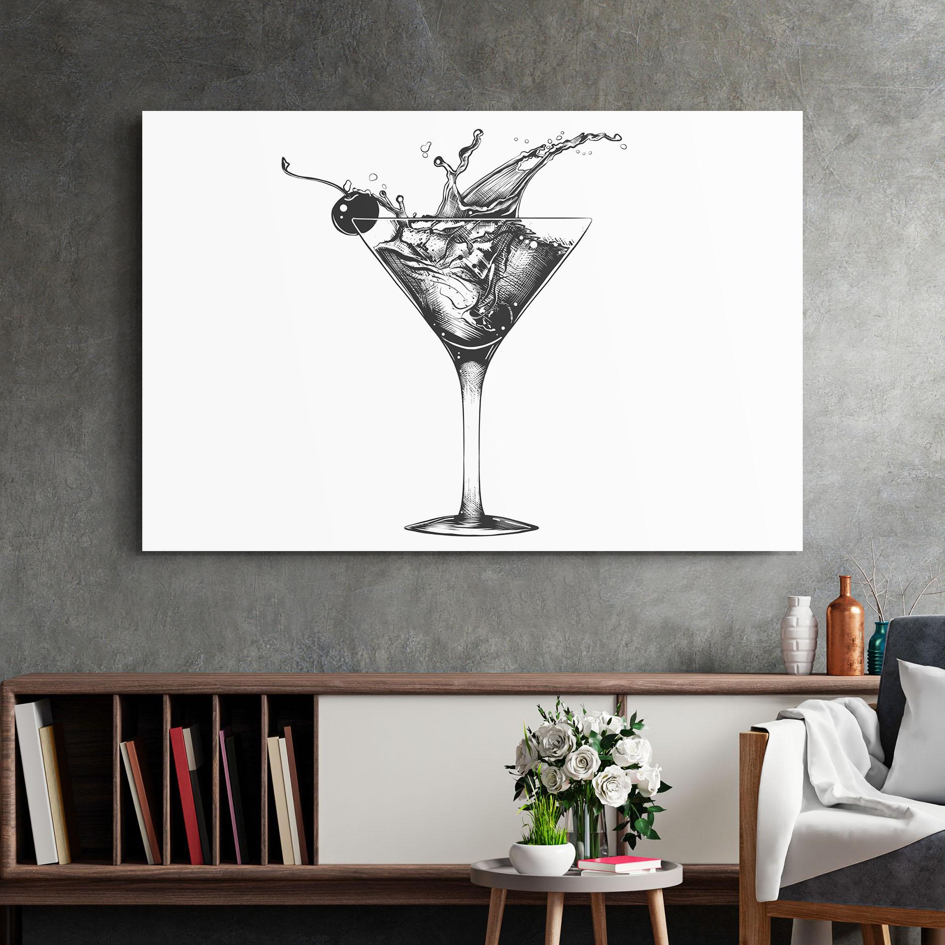 Tablou Sticla Drink Splash mockup 2