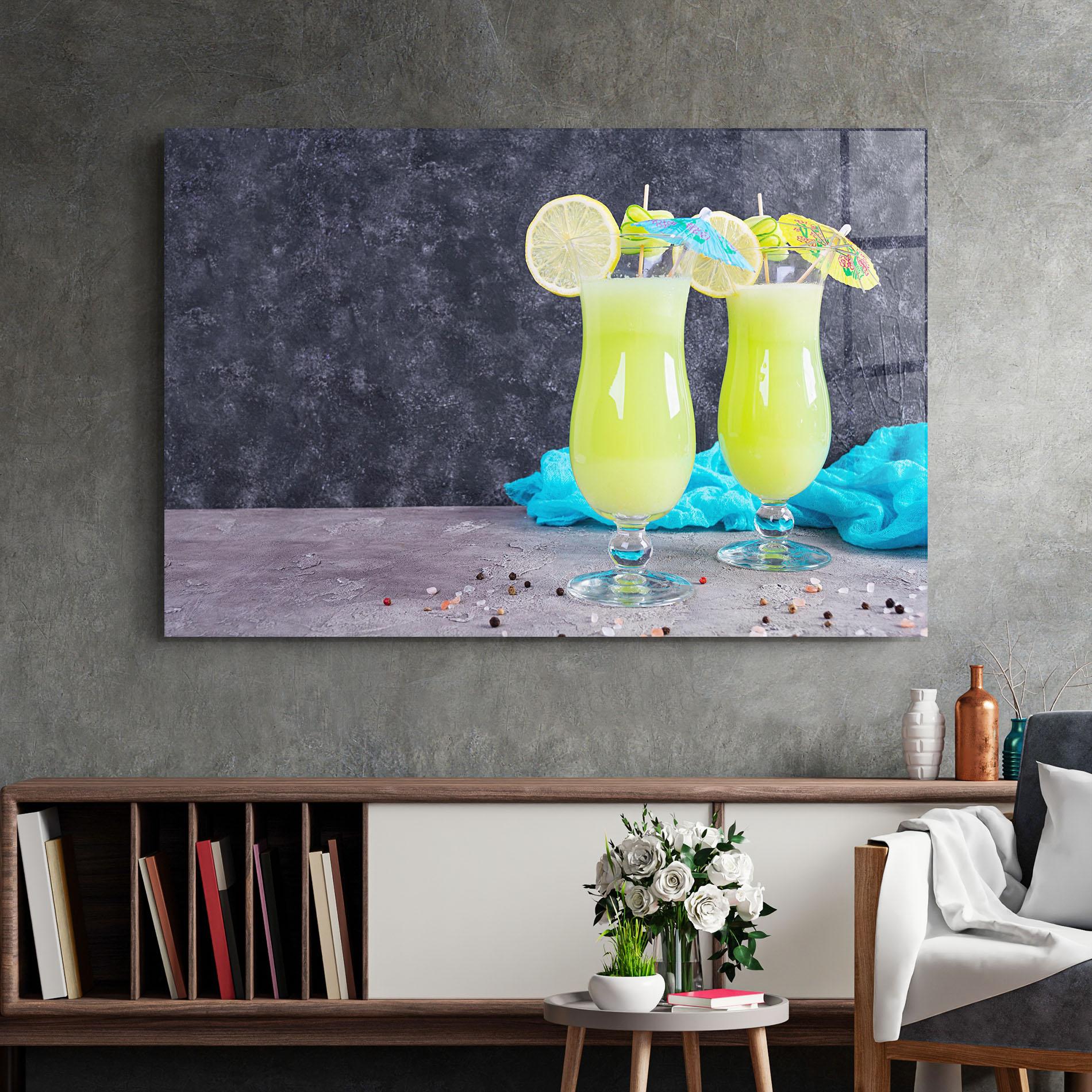 Tablou Sticla Fresh Cucumber Juice mockup 2