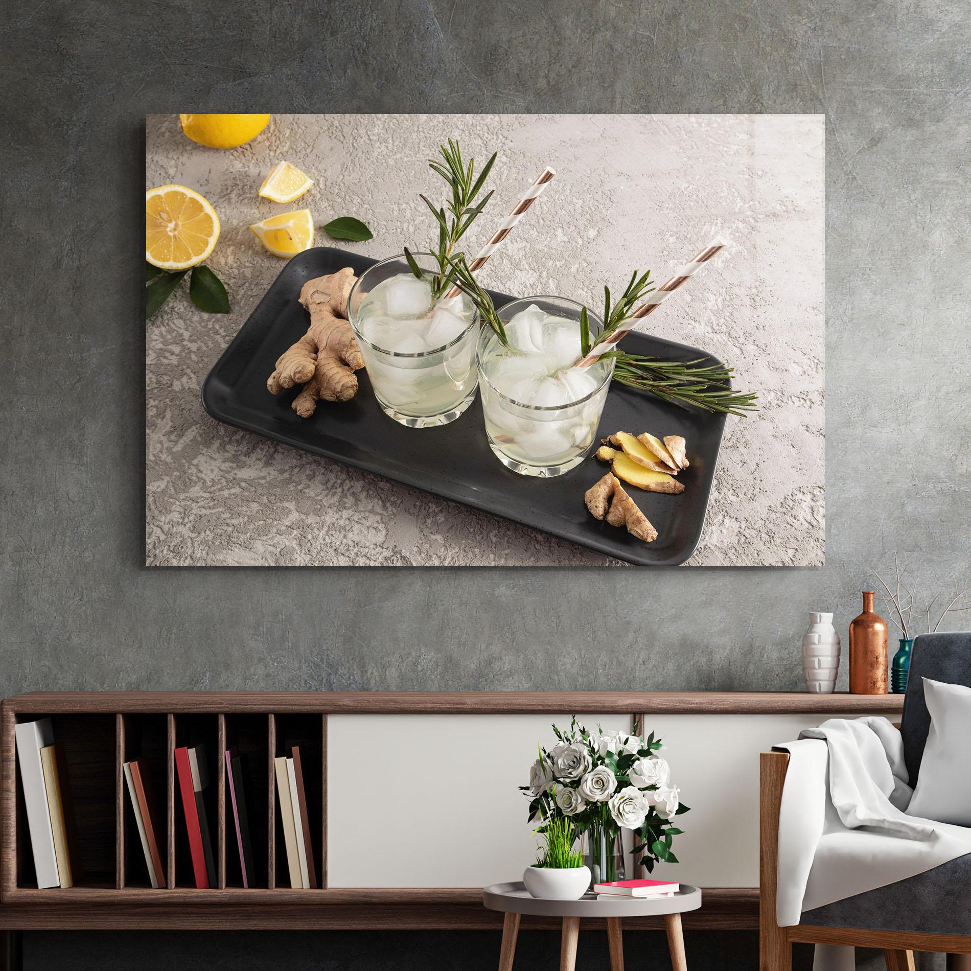Tablou Sticla Ginger Lemonade Drink mockup 2