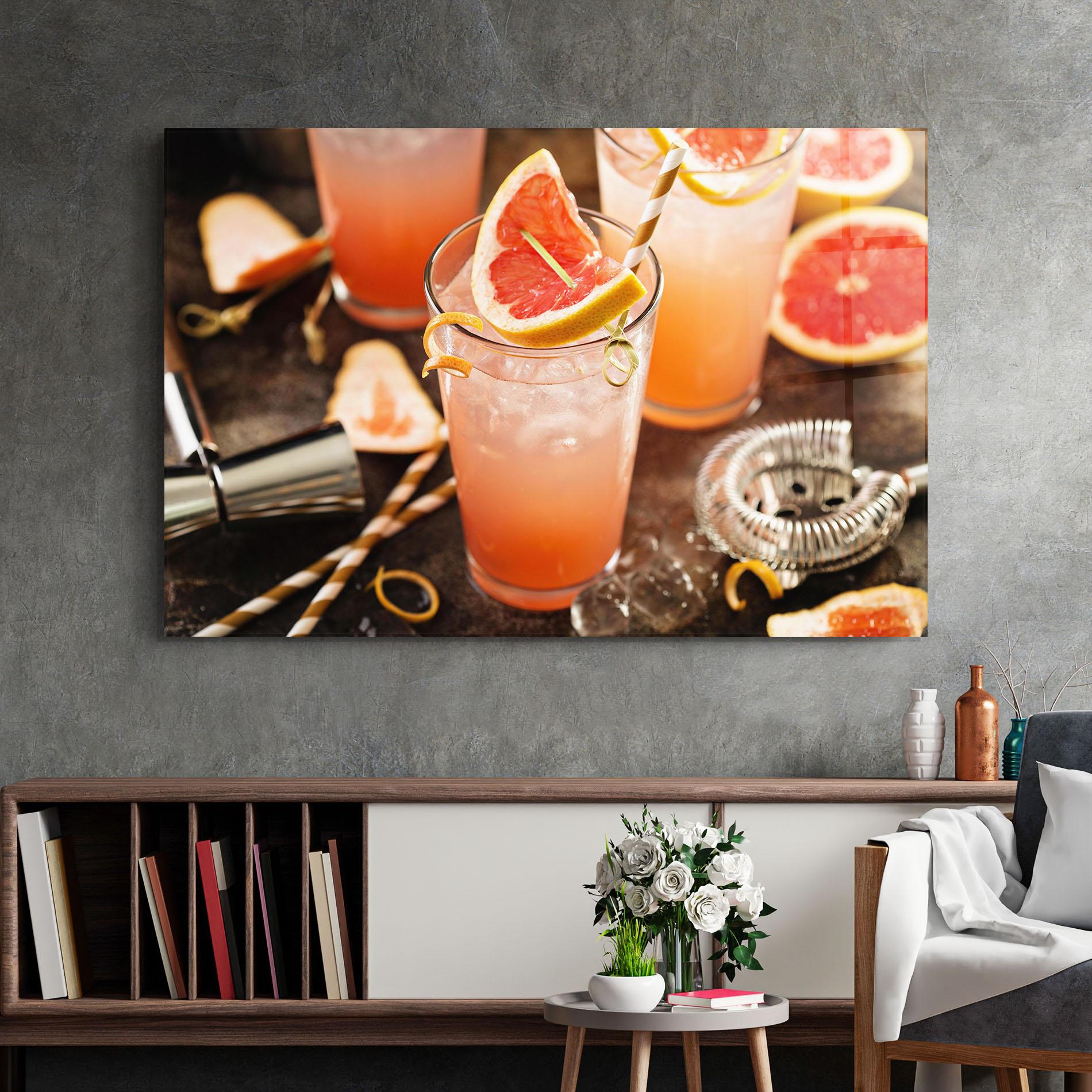 Tablou Sticla Grapefruit Cocktail mockup 2