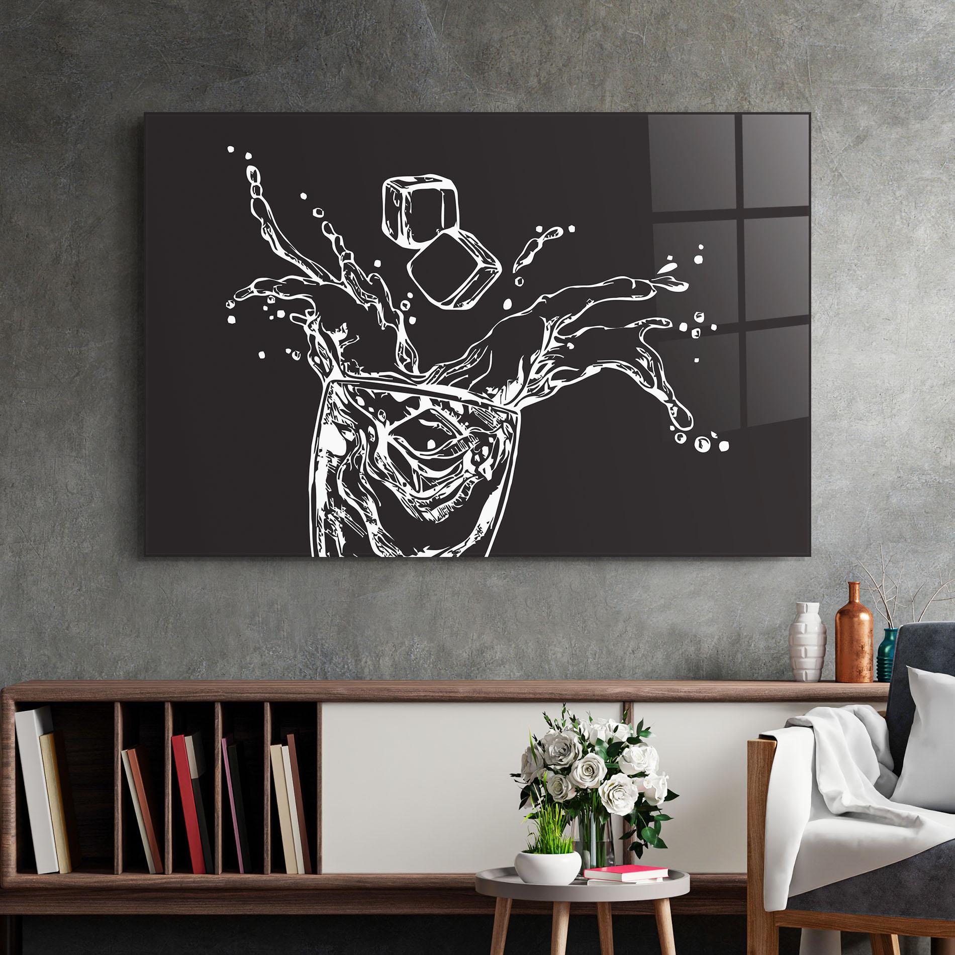 Tablou Sticla Ice Splash Drink mockup 2