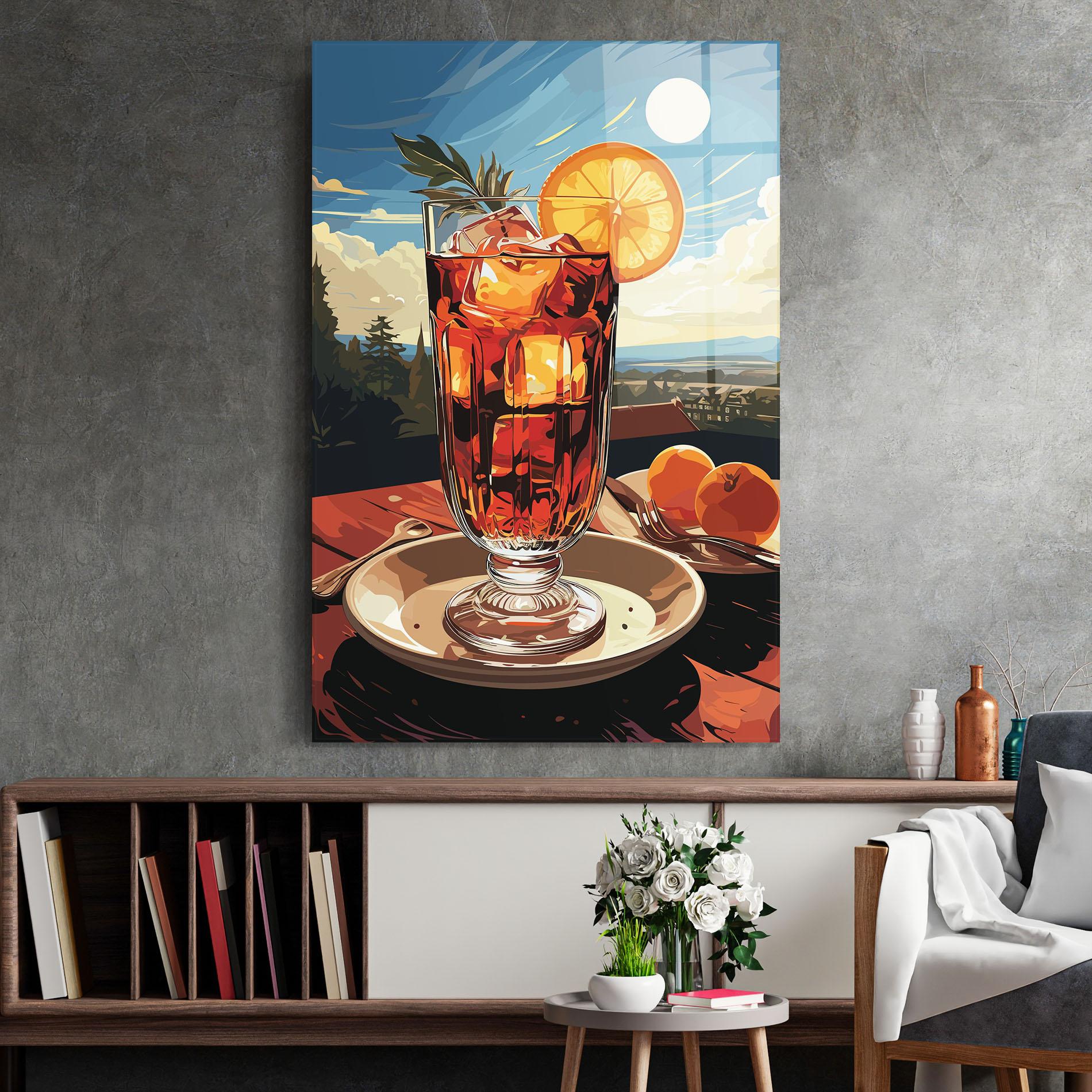 Tablou Sticla Cocktail Orange mockup 2
