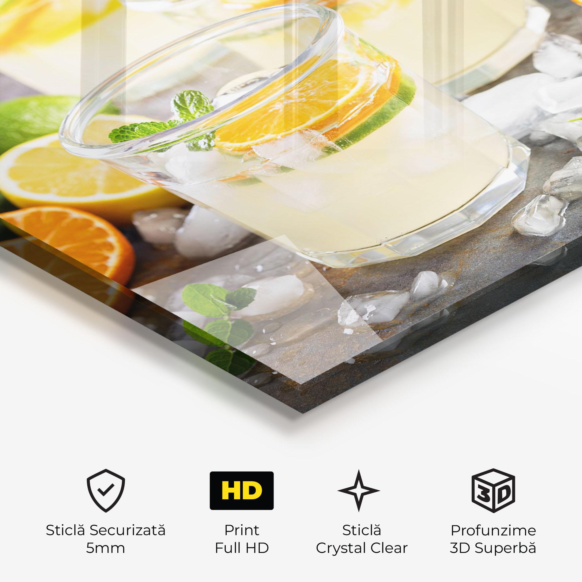 Tablou Sticla Citrus Fruit Lemonade mockup 3
