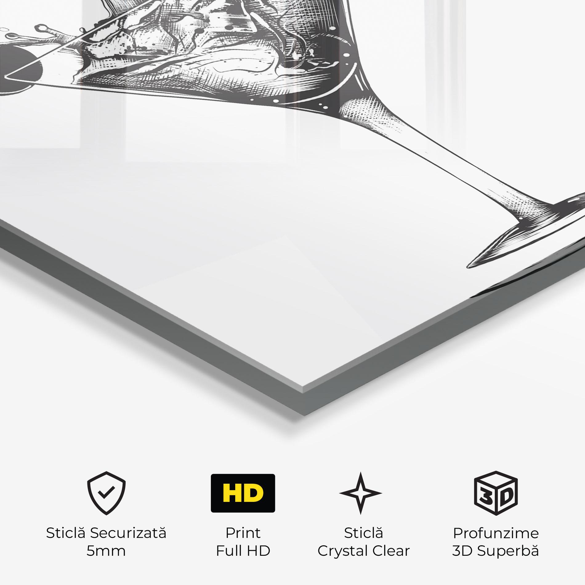 Tablou Sticla Drink Splash mockup 3