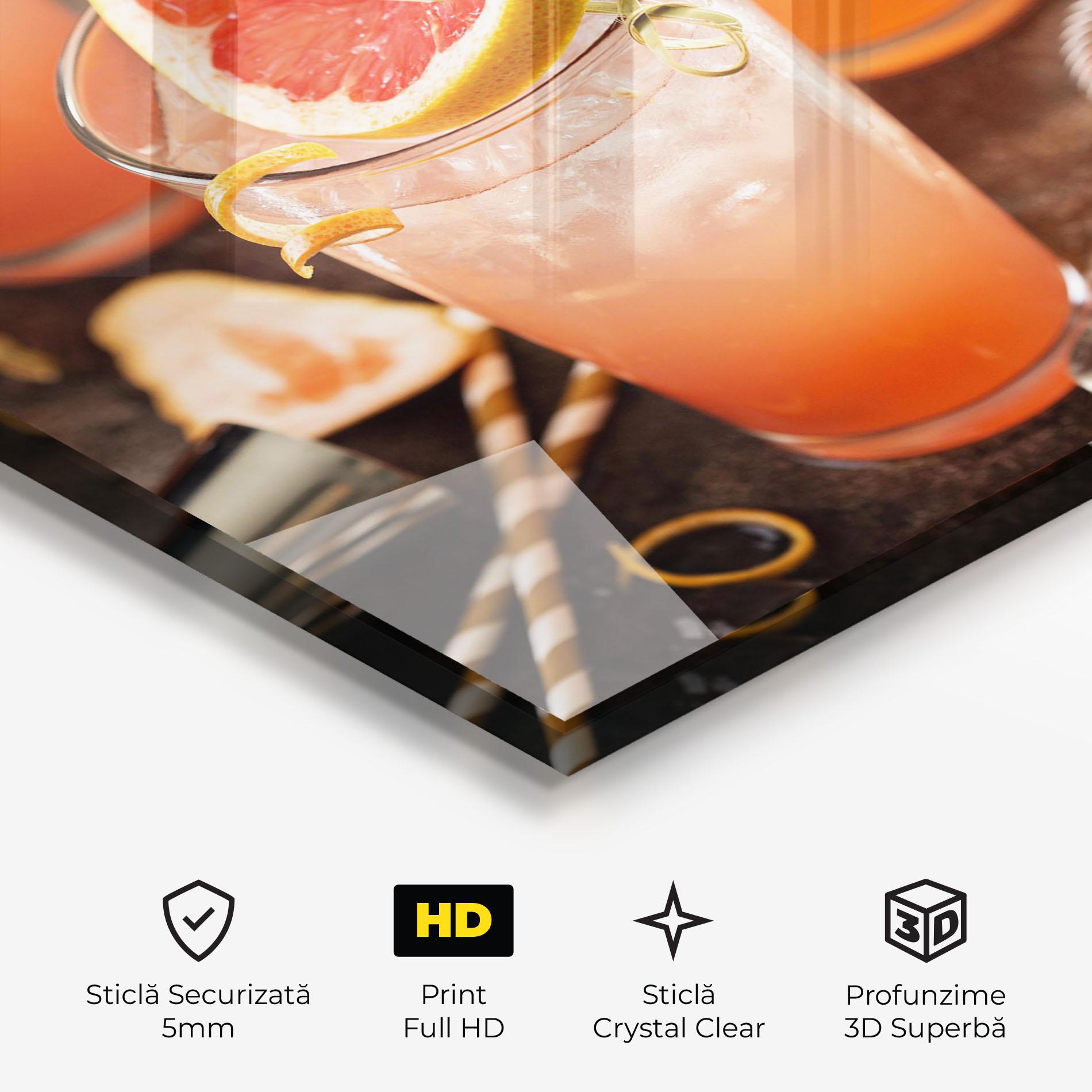 Tablou Sticla Grapefruit Cocktail mockup 3