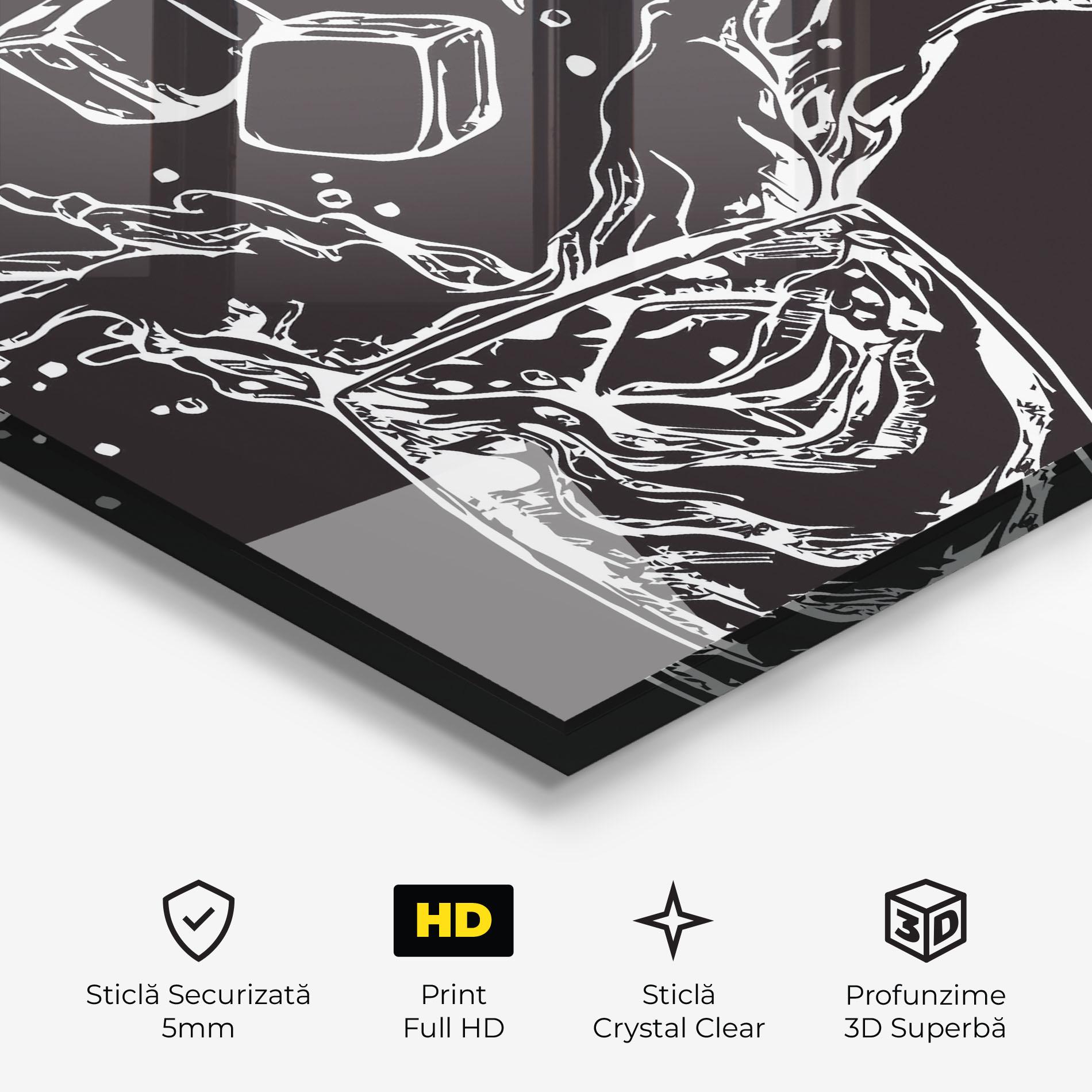 Tablou Sticla Ice Splash Drink mockup 3